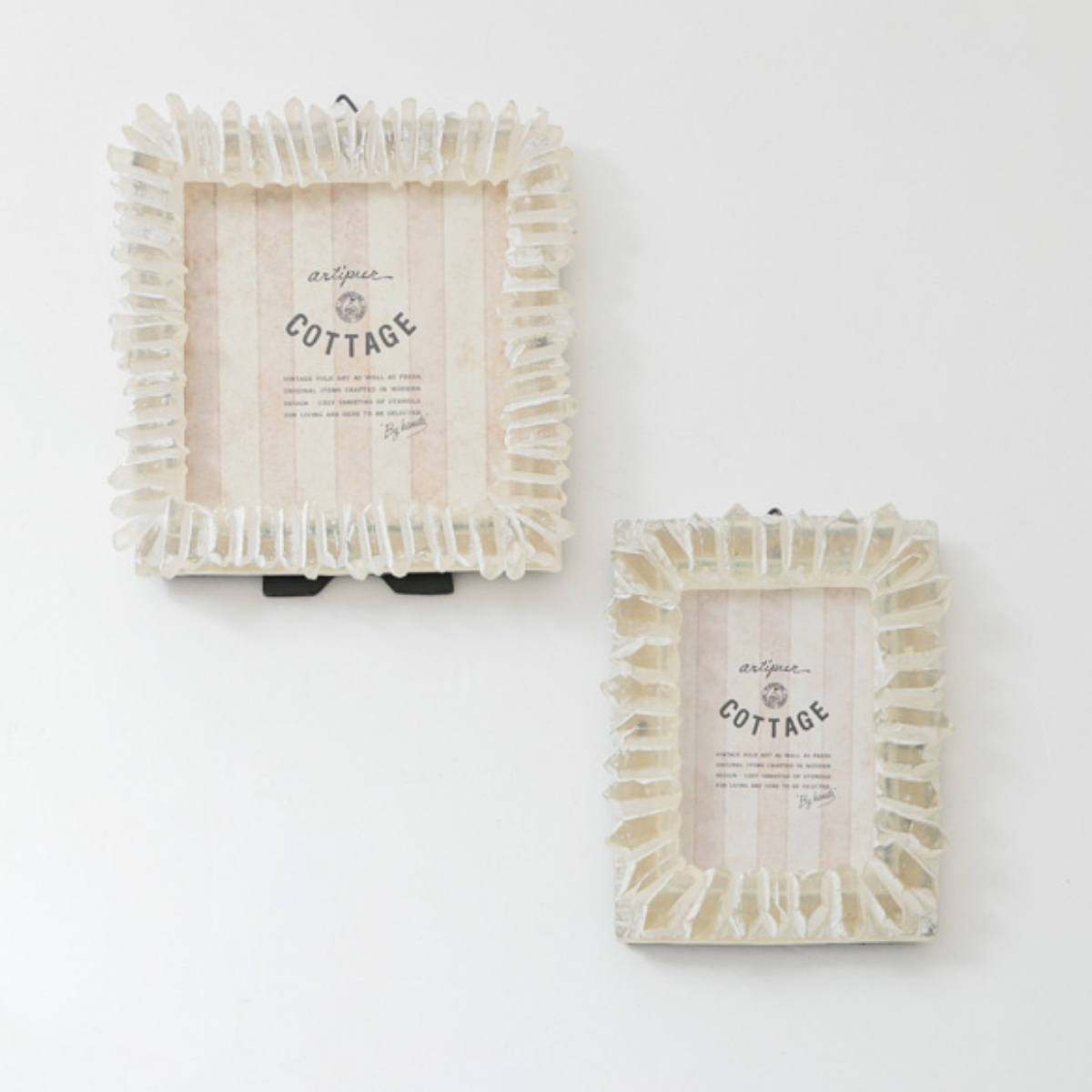 フォトフレーム ナチュラルストーン風フォトフレーム L スクエア レジン ( 写真立て フォトスタンド 写真 フレーム ミニ 小さめ ましかく 正方形 幅13cm クリアストーン ウエディングフォト ましかくプリント 壁掛け 置き型 )