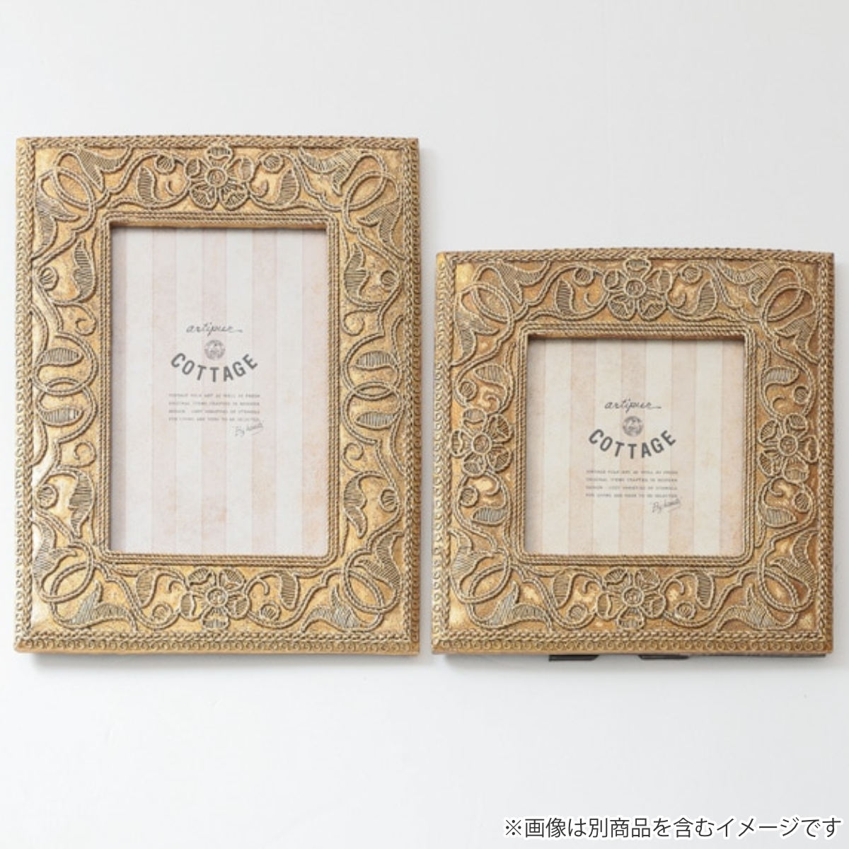 フォトフレーム 草花レクタングルフォトフレーム ポストカード レジン ( 写真立て フォトスタンド 写真 フレーム L判 標準プリントサイズ 刺繍風 アンティーク調 ウエディングフォト 壁掛け 置き型 縦 横 ウェルカムスペース ) 【ホワイト】 ホワイト