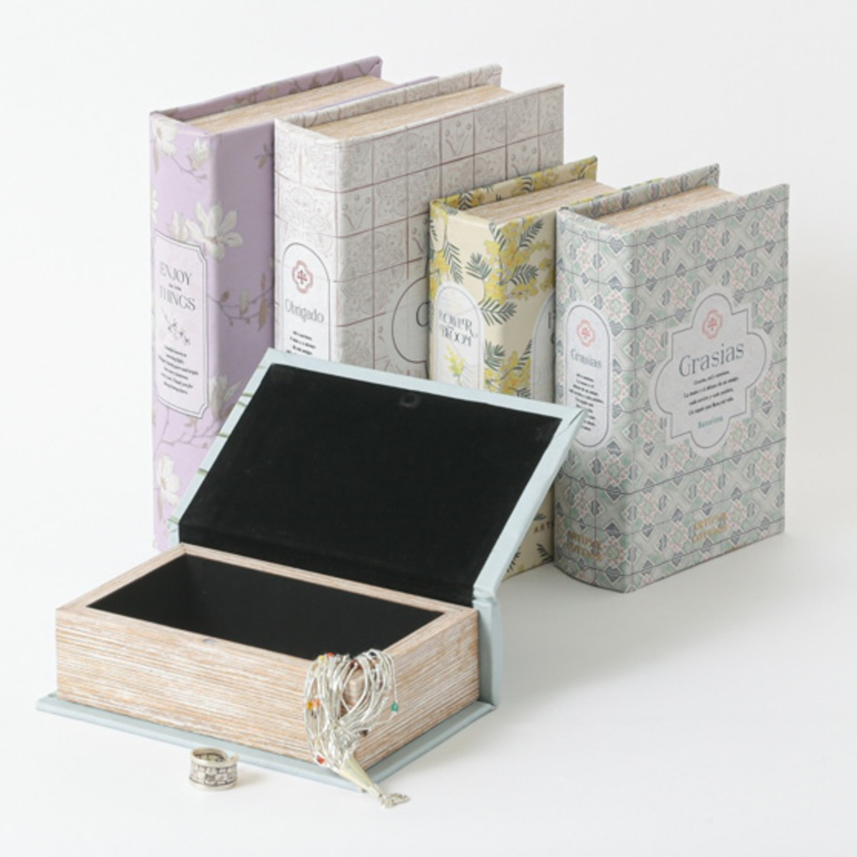 小物入れ ブックボックス S ふた付き 幅17×奥行11×高さ5cm ( 収納 ブック型 ボックス 小物収納 収納ボックス 収納ケース 本型 フタ付き おしゃれ ディスプレイ 雑貨 アンティーク調 シークレットボックス インテリア ) 【チェリー】 チェリー