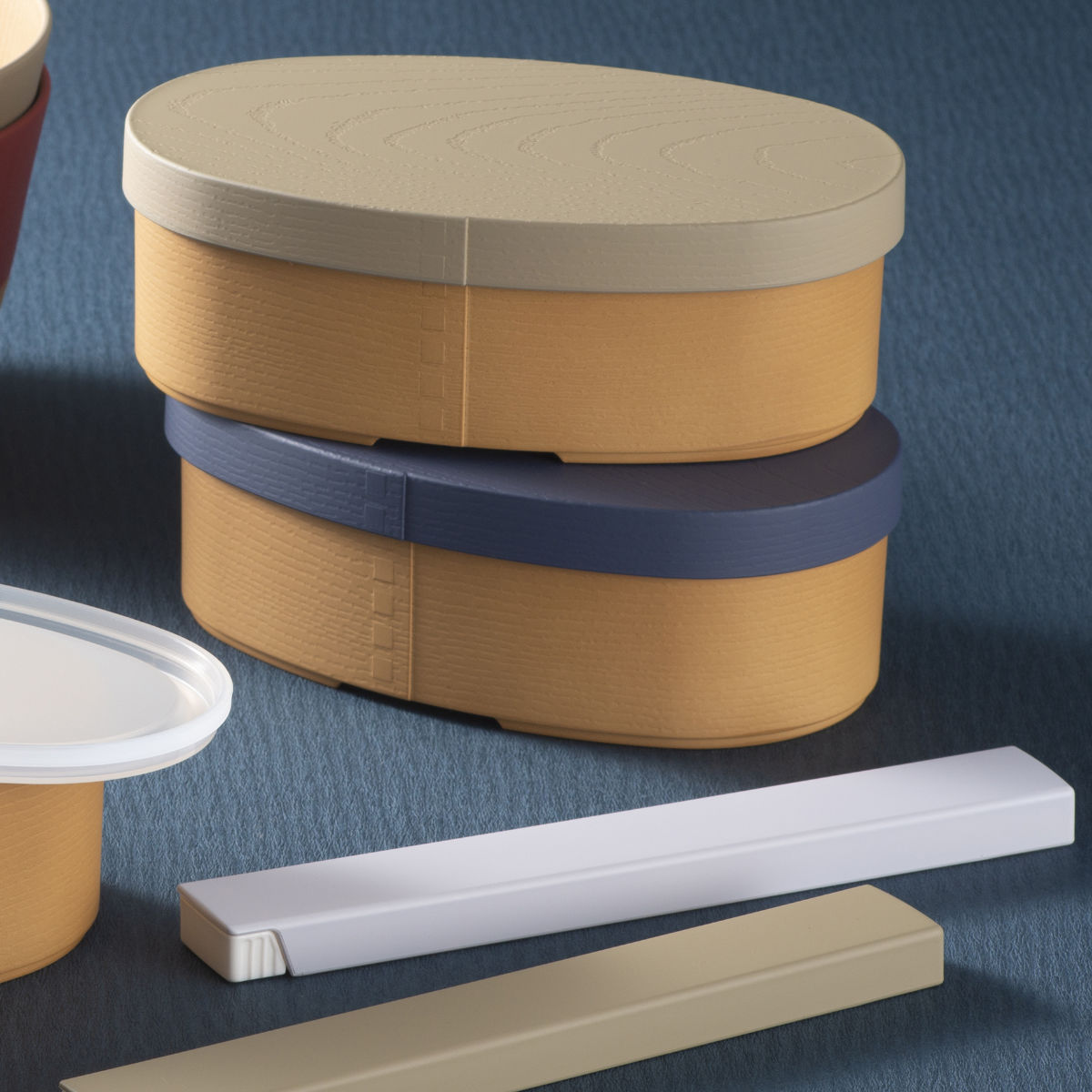 弁当箱 475ml 1段 やさしい彩り抗菌小判弁当 曲げわっぱ ( お弁当箱 ランチボックス レンジ対応 食洗機対応 抗菌 一段 日本製 レンジOK 食洗機OK 弁当 お弁当 ランチバンド付き 大人 抗菌加工 木目調 ) 【ルリ】 ルリ