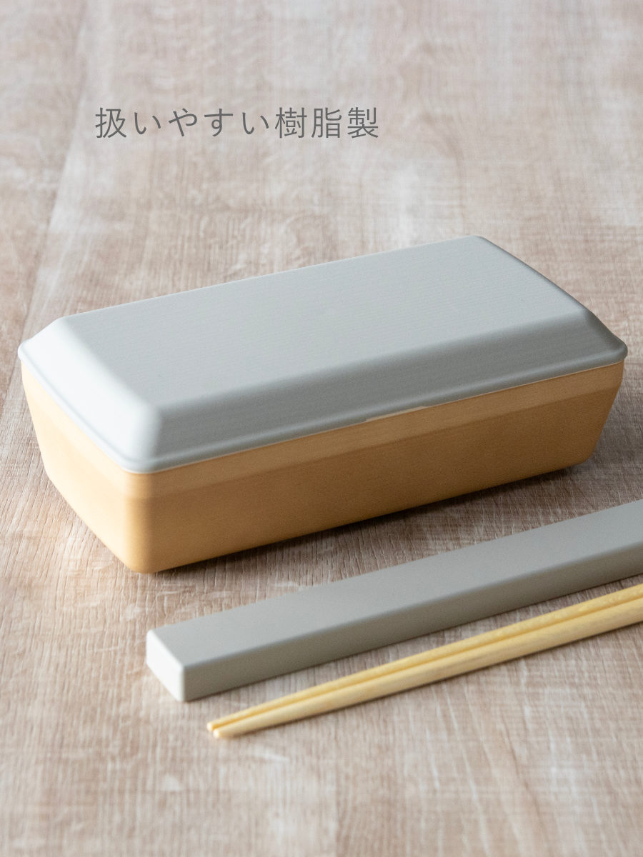 弁当箱 700ml 1段 earth color 抗菌長角弁当 ( お弁当箱 ランチボックス レンジ対応 食洗機対応 抗菌 一段 日本製 レンジOK 食洗機OK 弁当 お弁当 ランチバンド付き 大人 抗菌加工 仕切り付き ) 【ダークブラウン】 ダークブラウン