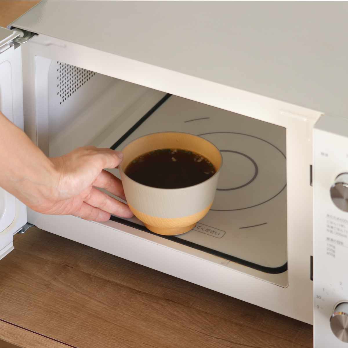 茶碗 330ml やさしい彩り 抗菌 汁椀 同色5個セット ( 日本製 電子レンジ対応 食洗機対応 お椀 椀 味噌汁碗 おしゃれ かわいい 抗菌加工 スープ 味噌汁 木目調 軽い 割れにくい 子ども 介護 ) 【ウグイス】 ウグイス