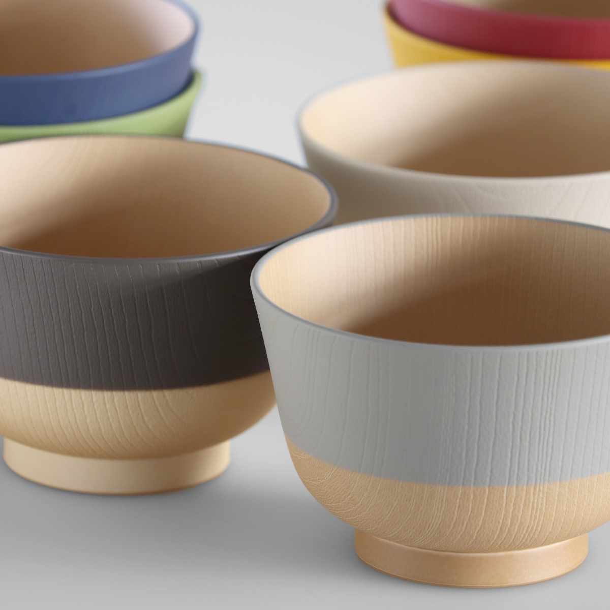 茶碗 330ml やさしい彩り 抗菌 汁椀 同色5個セット ( 日本製 電子レンジ対応 食洗機対応 お椀 椀 味噌汁碗 おしゃれ かわいい 抗菌加工 スープ 味噌汁 木目調 軽い 割れにくい 子ども 介護 ) 【ウグイス】 ウグイス