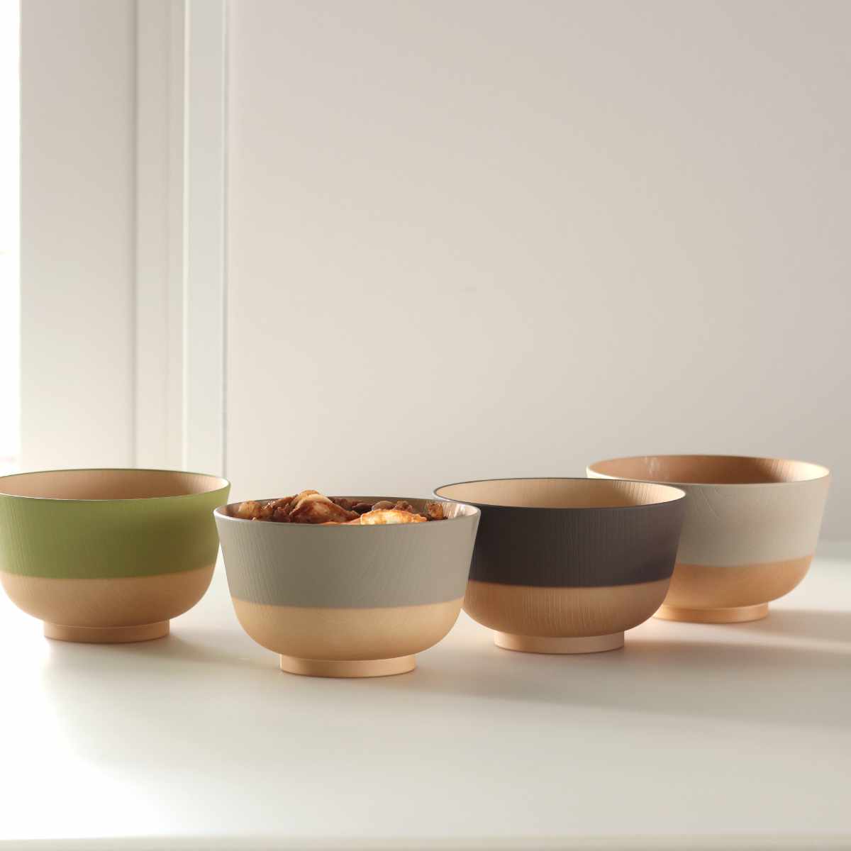 茶碗 700ml やさしい彩り 抗菌 大椀 5個入 ( 日本製 電子レンジ対応 食洗機対応 丼ぶり 麺鉢 おしゃれ かわいい 抗菌加工 親子丼 うどん そば 木目調 軽い 割れにくい 子ども 介護 )