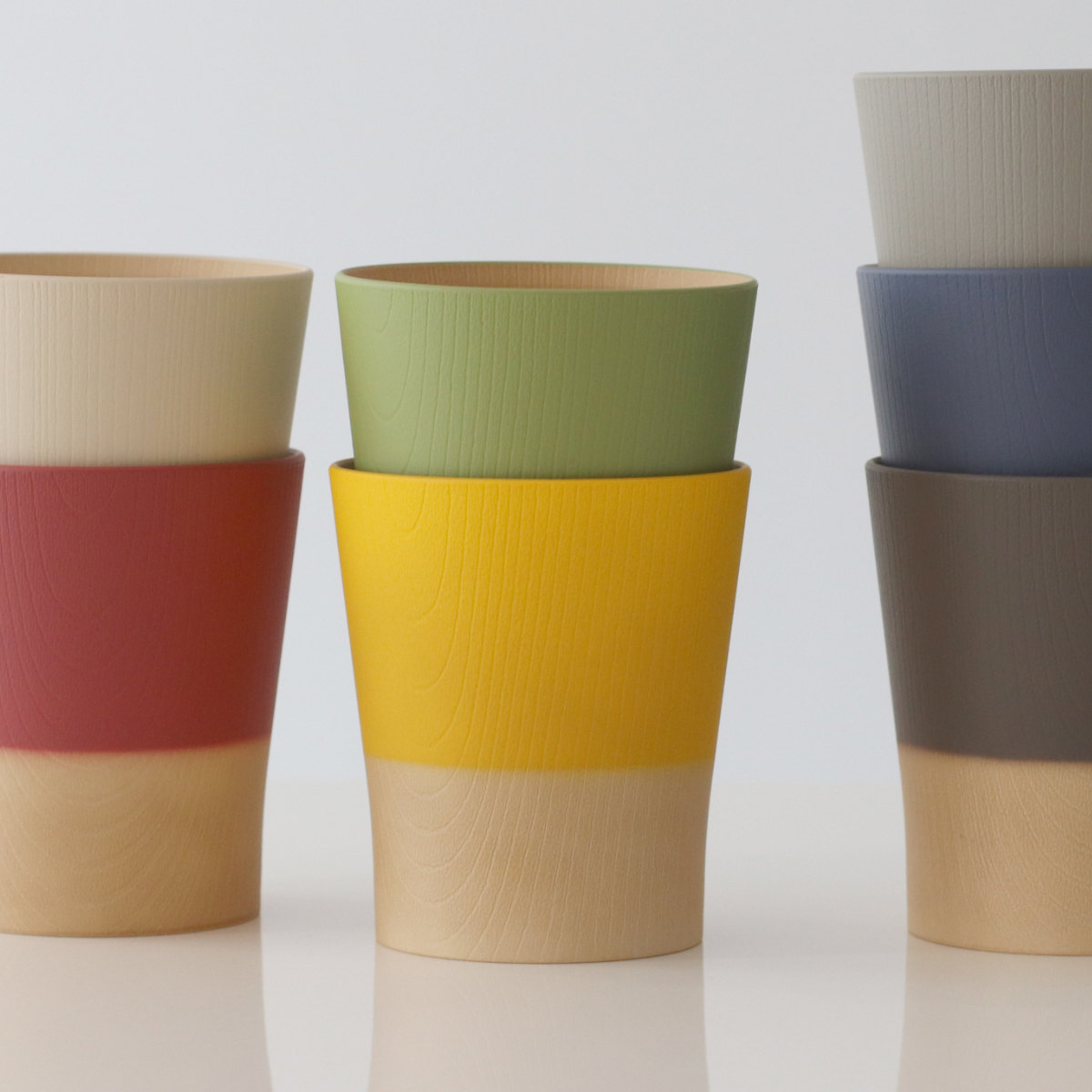 コップ 360ml やさしい彩り 抗菌 カップ 同色5個セット ( 日本製 電子レンジ対応 食洗機対応 湯呑み 湯飲み 食器 おしゃれ かわいい 抗菌加工 木目 シンプル 割れにくい 軽い ) 【キナリ】 キナリ