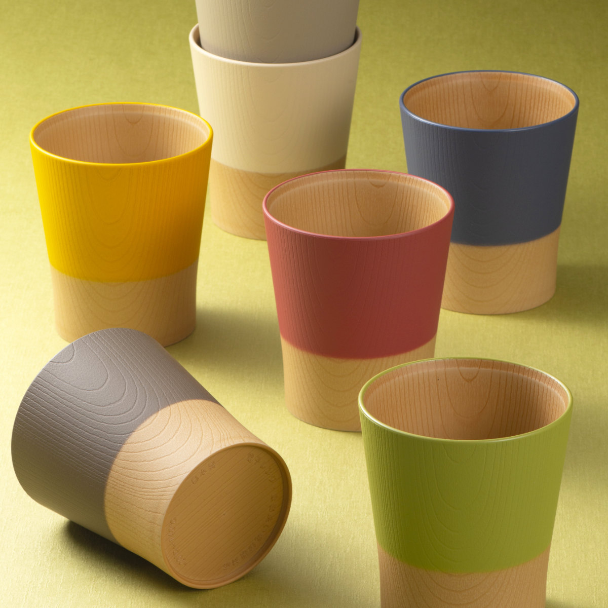 コップ 360ml やさしい彩り 抗菌 カップ 同色5個セット ( 日本製 電子レンジ対応 食洗機対応 湯呑み 湯飲み 食器 おしゃれ かわいい 抗菌加工 木目 シンプル 割れにくい 軽い ) 【キナリ】 キナリ