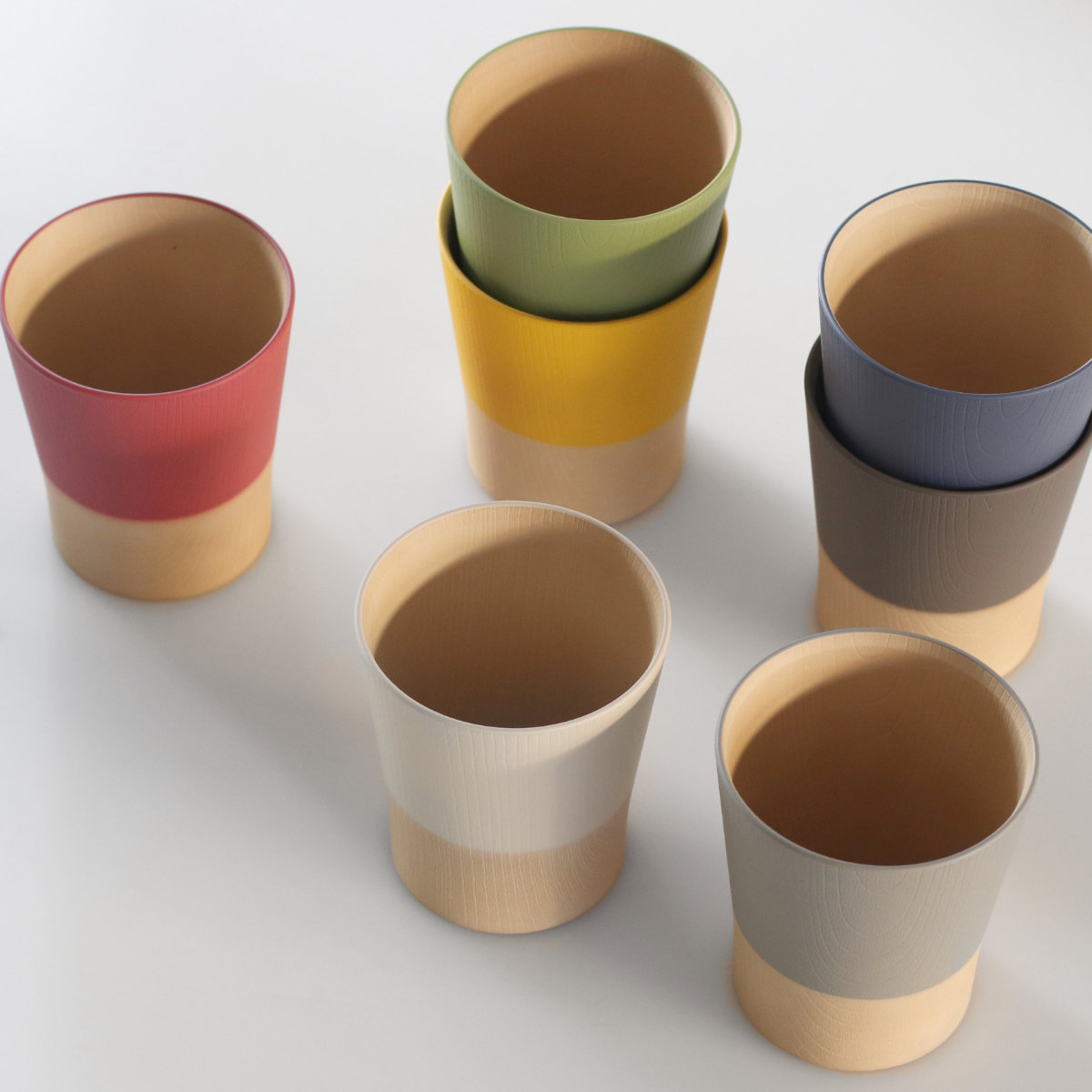 コップ 360ml やさしい彩り 抗菌 カップ 同色5個セット ( 日本製 電子レンジ対応 食洗機対応 湯呑み 湯飲み 食器 おしゃれ かわいい 抗菌加工 木目 シンプル 割れにくい 軽い ) 【キナリ】 キナリ