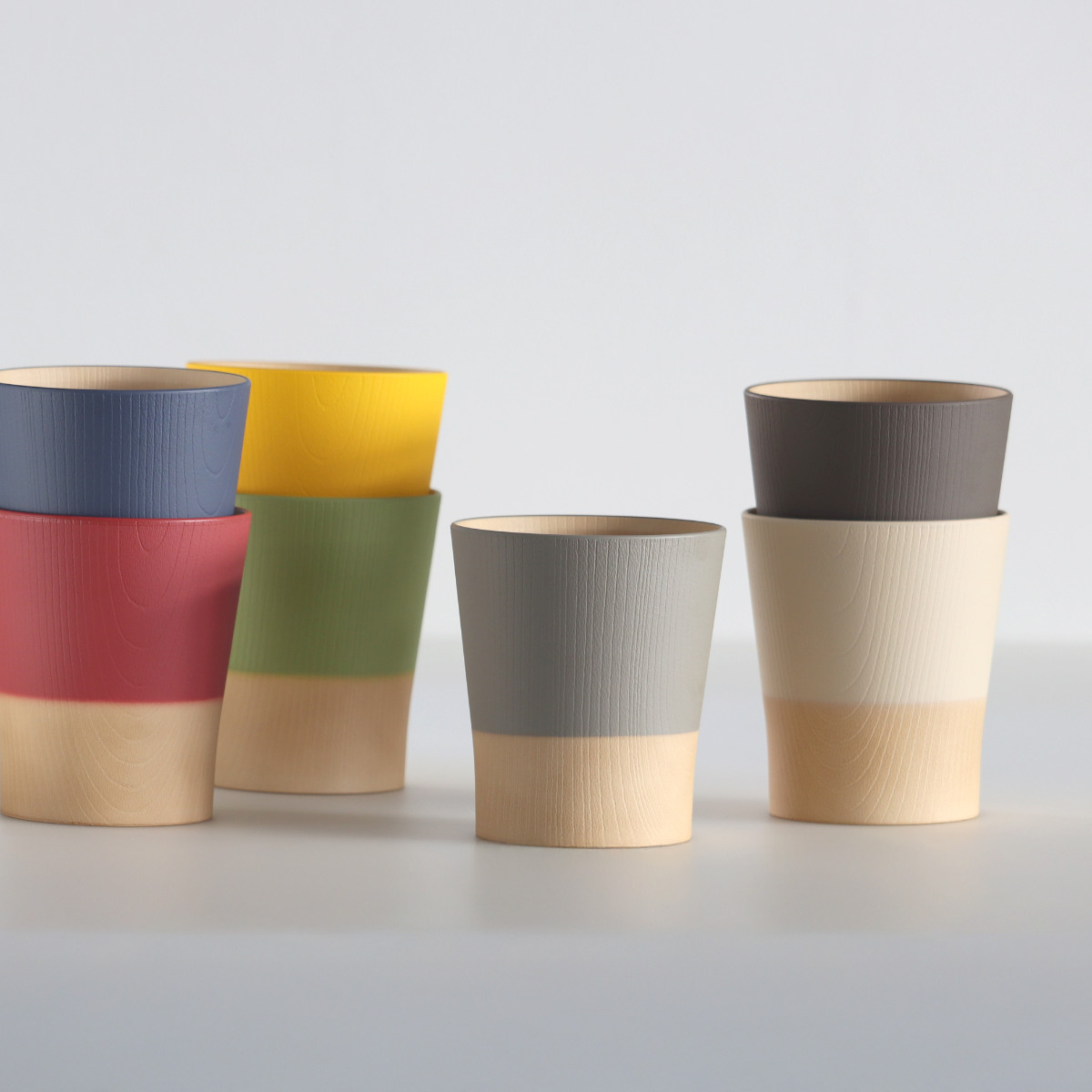 コップ 360ml やさしい彩り 抗菌 カップ 同色5個セット ( 日本製 電子レンジ対応 食洗機対応 湯呑み 湯飲み 食器 おしゃれ かわいい 抗菌加工 木目 シンプル 割れにくい 軽い ) 【キナリ】 キナリ