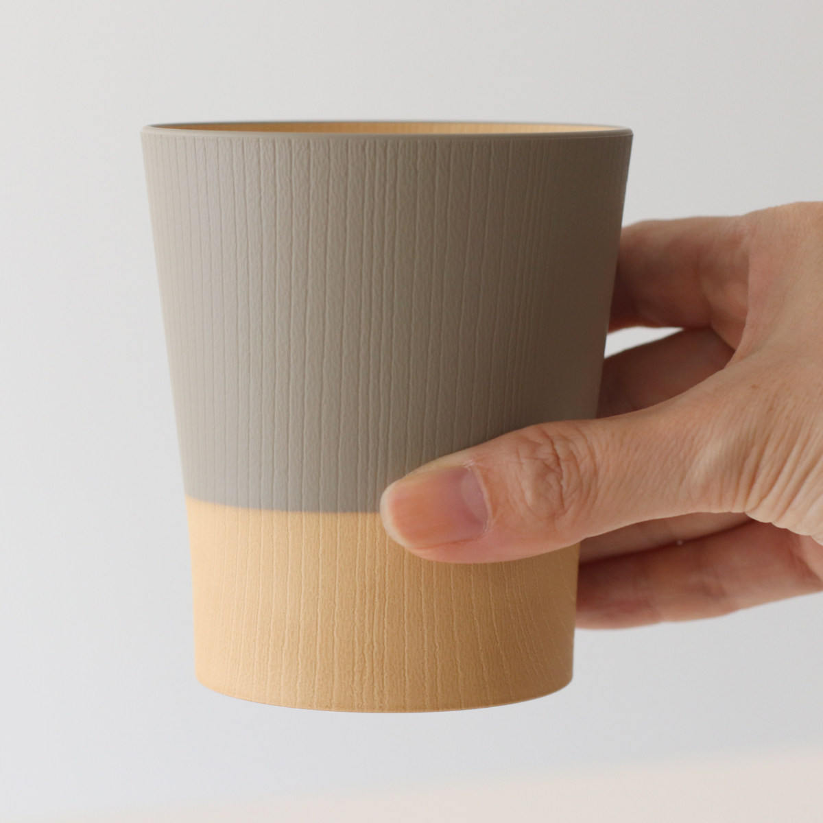 コップ 360ml やさしい彩り 抗菌 カップ 同色5個セット ( 日本製 電子レンジ対応 食洗機対応 湯呑み 湯飲み 食器 おしゃれ かわいい 抗菌加工 木目 シンプル 割れにくい 軽い ) 【キナリ】 キナリ