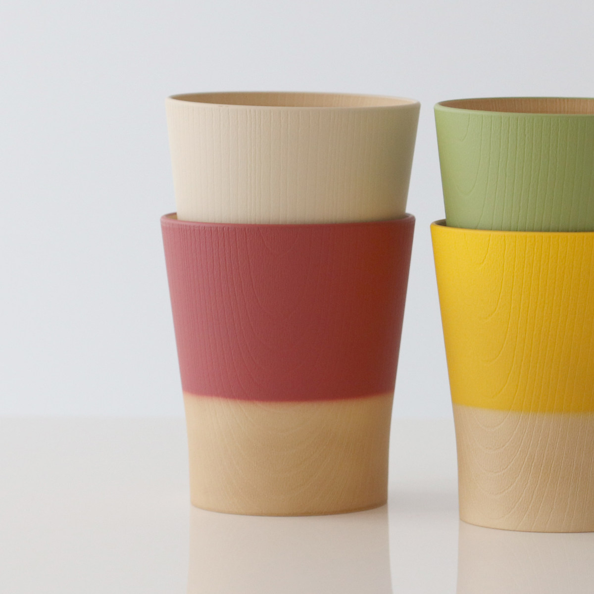 コップ 360ml やさしい彩り 抗菌 カップ 同色5個セット ( 日本製 電子レンジ対応 食洗機対応 湯呑み 湯飲み 食器 おしゃれ かわいい 抗菌加工 木目 シンプル 割れにくい 軽い ) 【キナリ】 キナリ