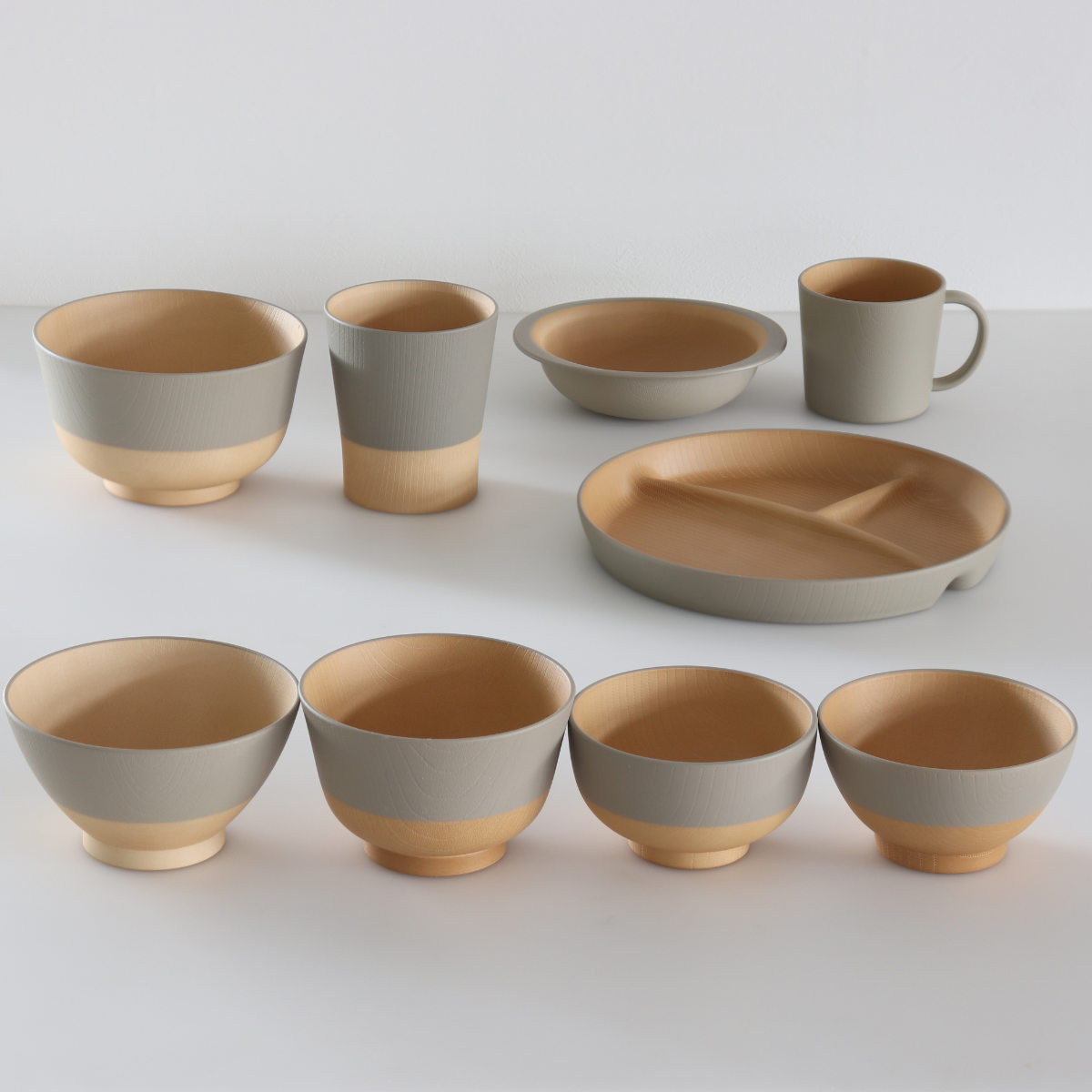 茶碗 12cm やさしい彩り 抗菌 飯椀 同色5個セット ( 日本製 電子レンジ対応 食洗機対応 お茶碗 ご飯茶碗 飯碗 食器 おしゃれ かわいい 抗菌加工 木目 シンプル 割れにくい 軽い ライスボウル ) 【クルミ】 クルミ