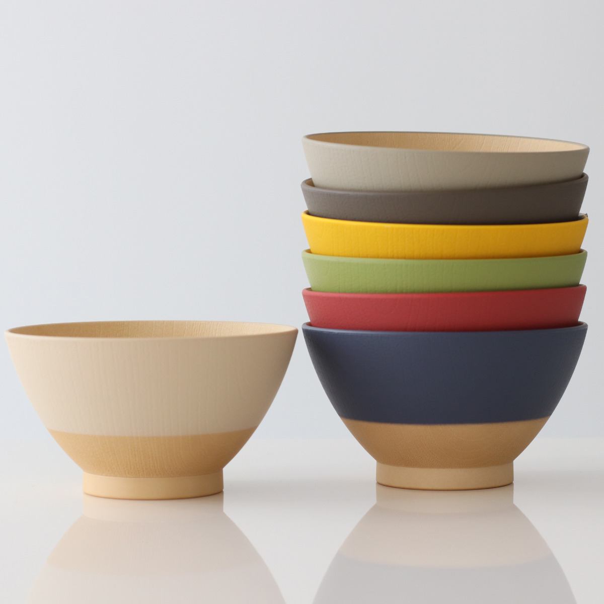 茶碗 12cm やさしい彩り 抗菌 飯椀 同色5個セット ( 日本製 電子レンジ対応 食洗機対応 お茶碗 ご飯茶碗 飯碗 食器 おしゃれ かわいい 抗菌加工 木目 シンプル 割れにくい 軽い ライスボウル ) 【クルミ】 クルミ
