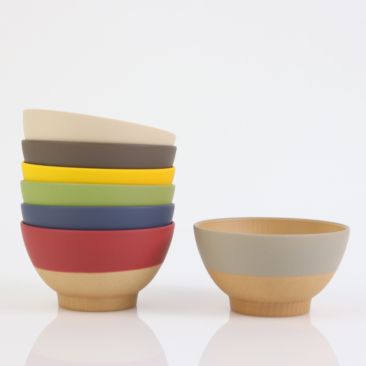 茶碗 10.5cm やさしい彩り 抗菌 キッズ 飯椀 ( 日本製 電子レンジ対応 食洗機対応 子ども 子供 食器 お茶碗 ご飯茶碗 飯碗 おしゃれ かわいい 抗菌加工 木目 シンプル 割れにくい 軽い ライスボウル 伝統色 ) 【レモン】 レモン