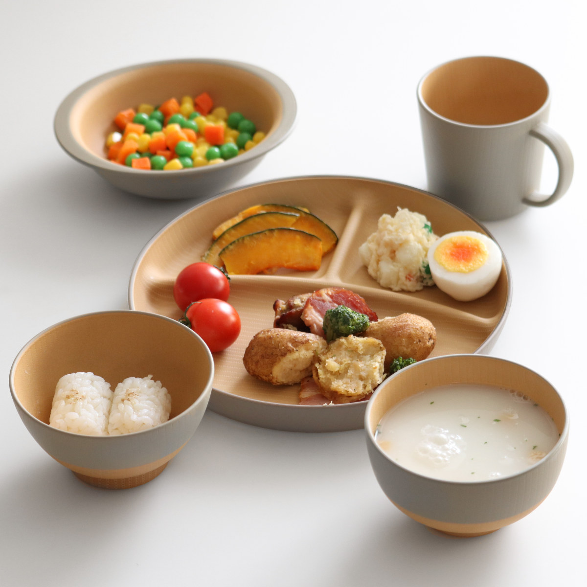 茶碗 10.5cm やさしい彩り 抗菌 キッズ 飯椀 ( 日本製 電子レンジ対応 食洗機対応 子ども 子供 食器 お茶碗 ご飯茶碗 飯碗 おしゃれ かわいい 抗菌加工 木目 シンプル 割れにくい 軽い ライスボウル 伝統色 ) 【レモン】 レモン