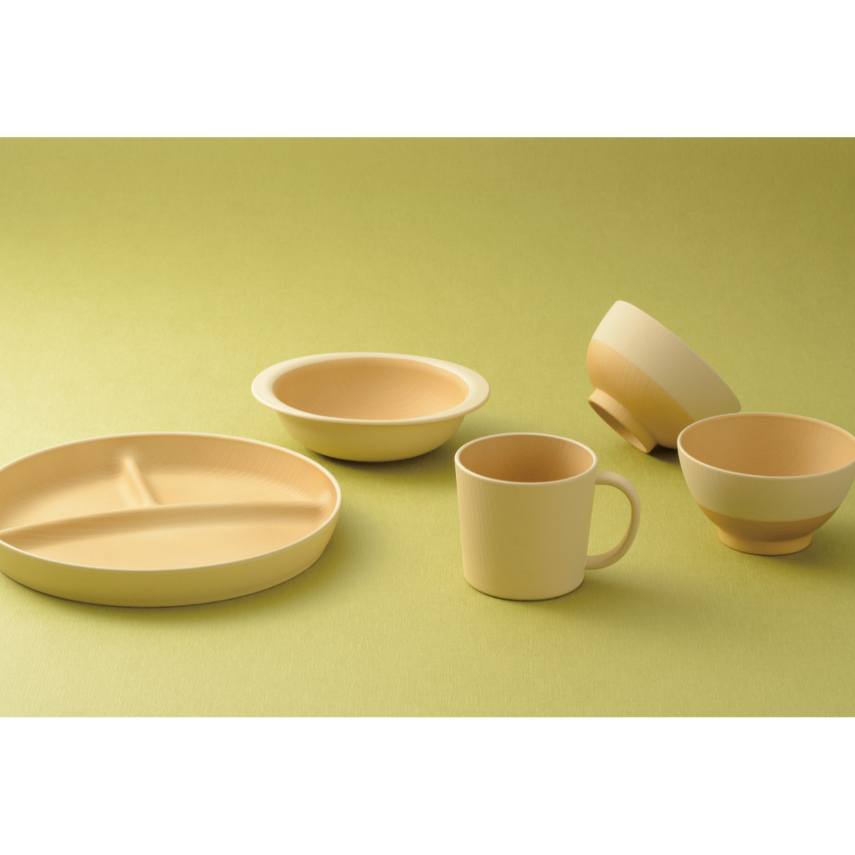 茶碗 10.5cm やさしい彩り 抗菌 キッズ 飯椀 ( 日本製 電子レンジ対応 食洗機対応 子ども 子供 食器 お茶碗 ご飯茶碗 飯碗 おしゃれ かわいい 抗菌加工 木目 シンプル 割れにくい 軽い ライスボウル 伝統色 ) 【レモン】 レモン