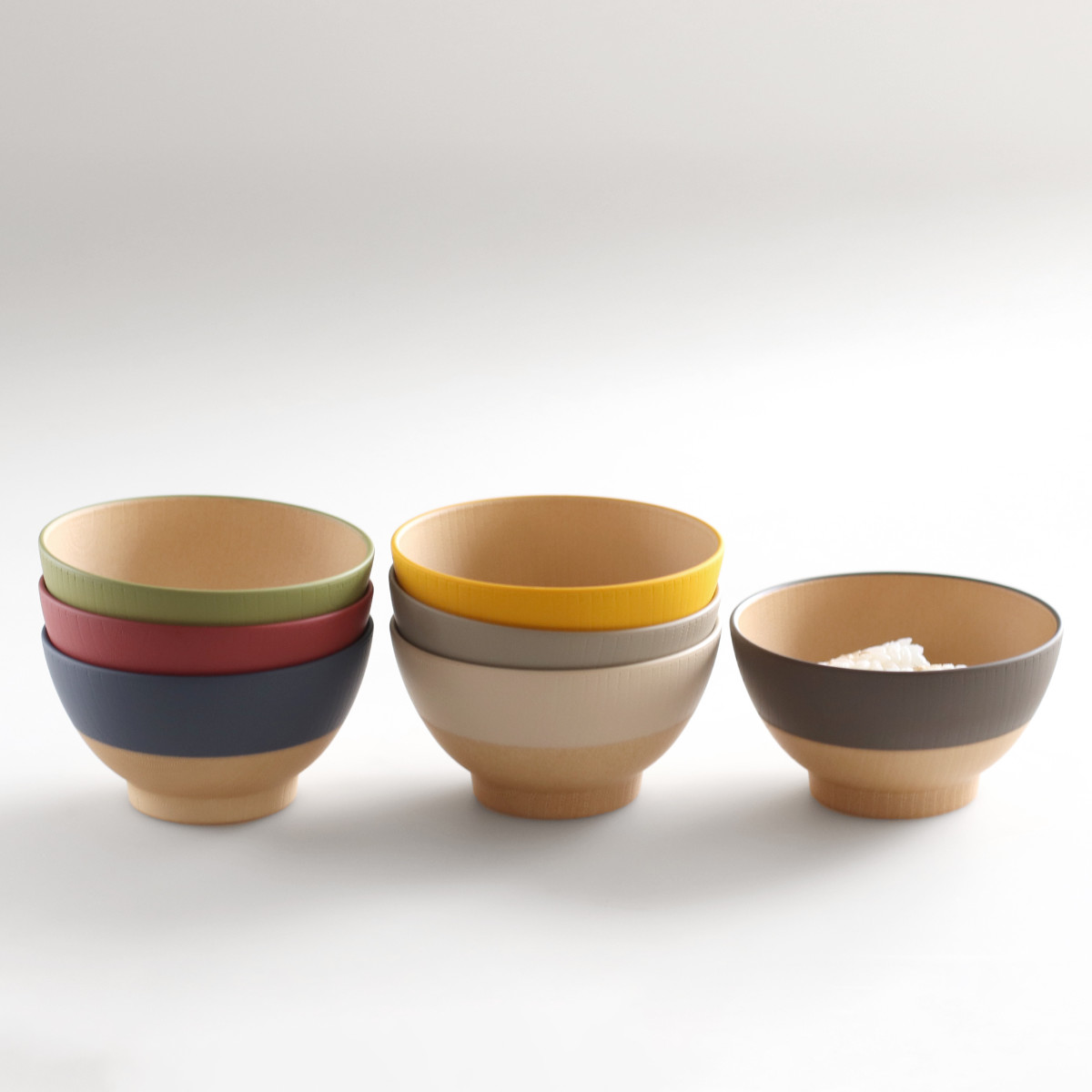 茶碗 10.5cm やさしい彩り 抗菌 キッズ 飯椀 ( 日本製 電子レンジ対応 食洗機対応 子ども 子供 食器 お茶碗 ご飯茶碗 飯碗 おしゃれ かわいい 抗菌加工 木目 シンプル 割れにくい 軽い ライスボウル 伝統色 ) 【レモン】 レモン