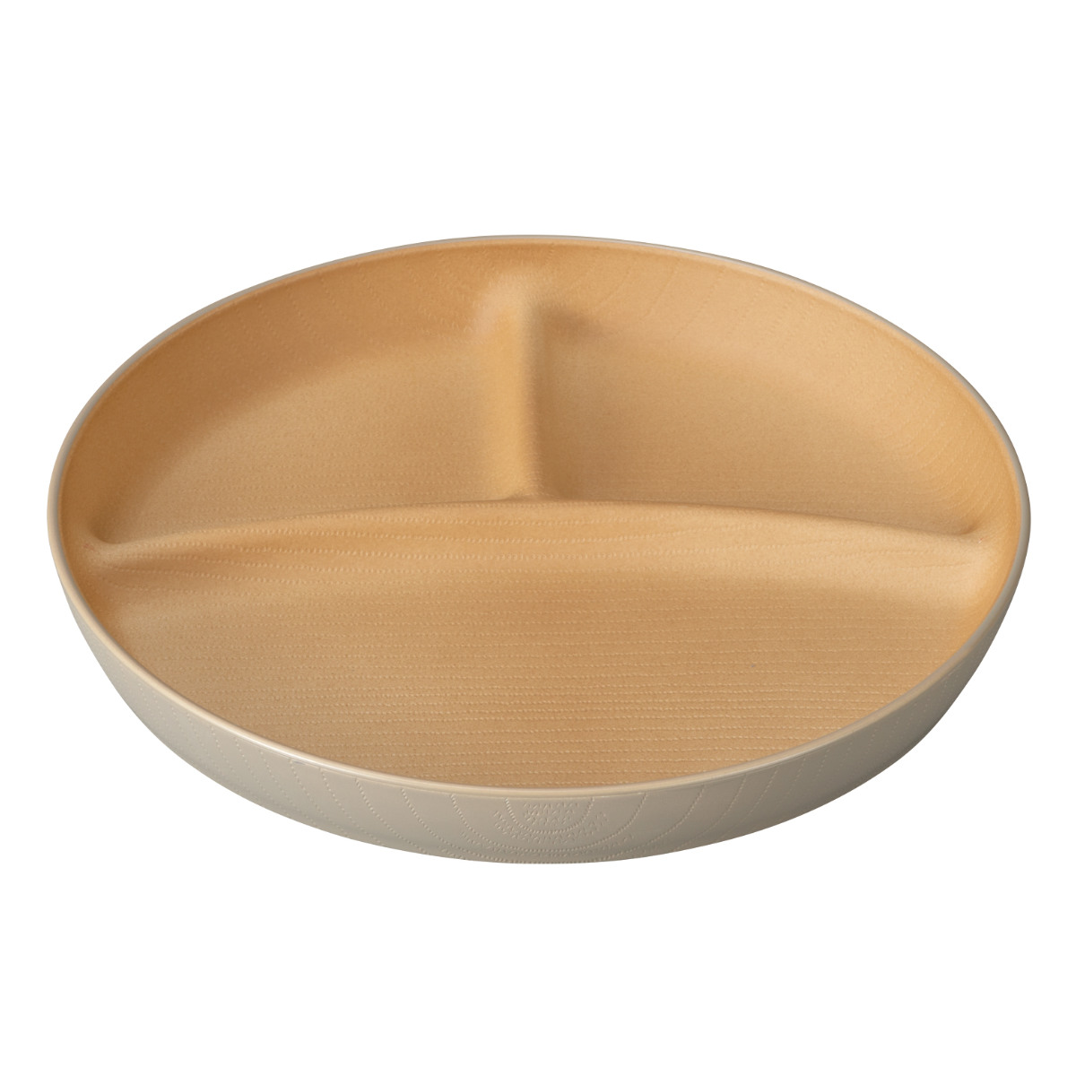 キッチンプレート やさしい彩り キッズ プレート 同色3枚セット ( 21.cm 日本製 電子レンジ対応 食洗機対応 ランチプレート 仕切皿 丸 仕切り皿 おしゃれ かわいい 3つ仕切り 軽い 割れにくい ラウンド ランチ皿 ワンプレート ) 【あかね】 あかね