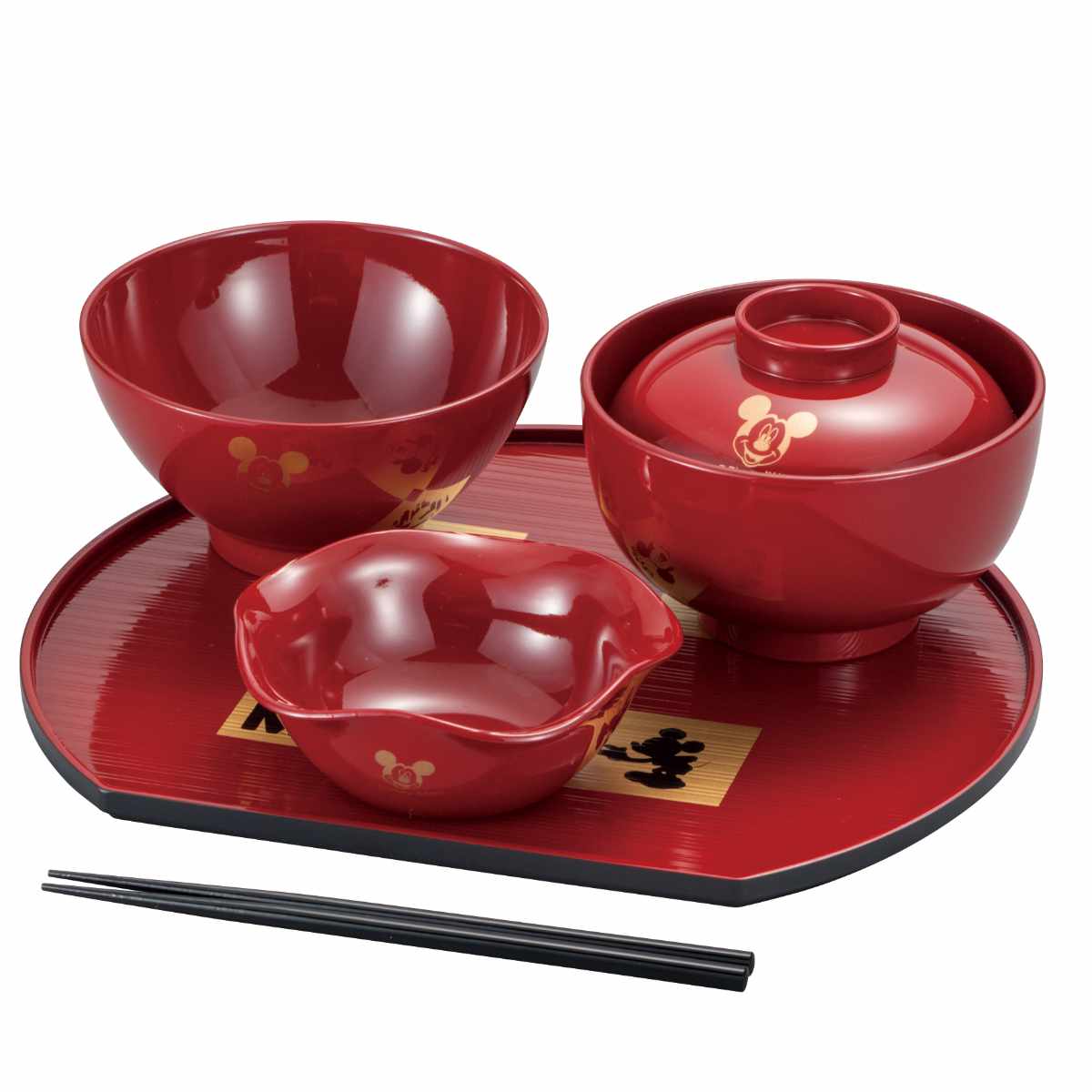 お食い初め WA M ミッキーマウス ( 日本製 男の子 女の子 食器 セット 食器セット ミッキー ディズニー 子ども食器 子供食器 初膳 5点入り おしゃれ かわいい キャラクター 和食器 祝膳 お食い初め膳 お膳 御百日祝い 百日祝い ) 【男の子】 男の子