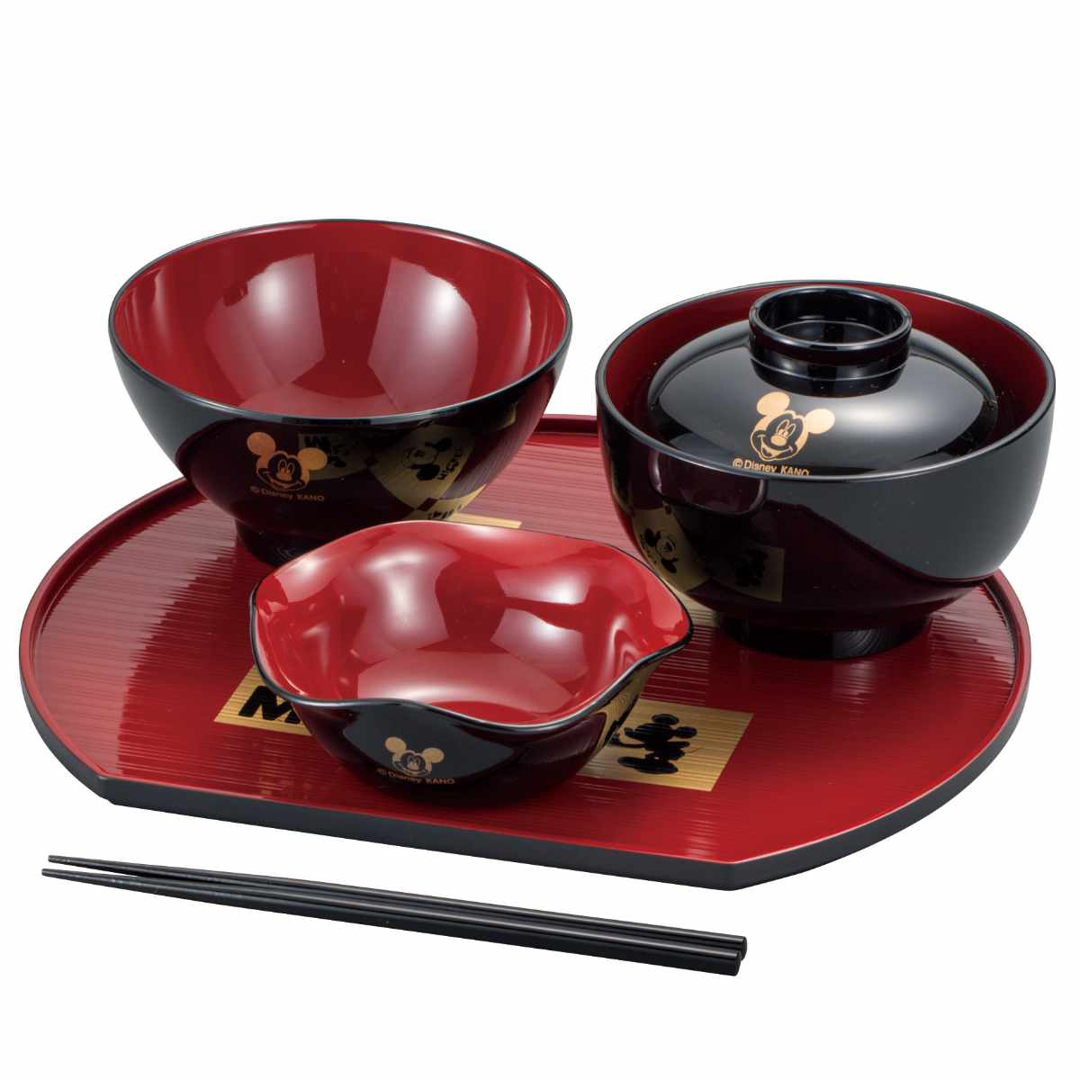 お食い初め WA M ミッキーマウス ( 日本製 男の子 女の子 食器 セット 食器セット ミッキー ディズニー 子ども食器 子供食器 初膳 5点入り おしゃれ かわいい キャラクター 和食器 祝膳 お食い初め膳 お膳 御百日祝い 百日祝い ) 【男の子】 男の子