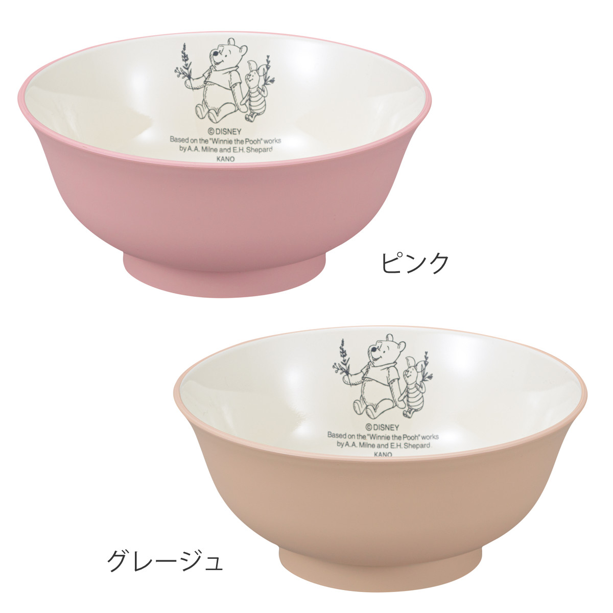丼鉢 Pooh Bee 抗菌どんぶり くまのプーさん ( BPAフリー 日本製 抗菌 電子レンジ対応 食洗機対応 プーさん ピグレット 丼ぶり 丼物 丼 どんぶり おしゃれ かわいい ディズニー キャラクター 茶碗 椀 器 うつわ 軽い 割れにくい ) 【グレージュ】 グレージュ