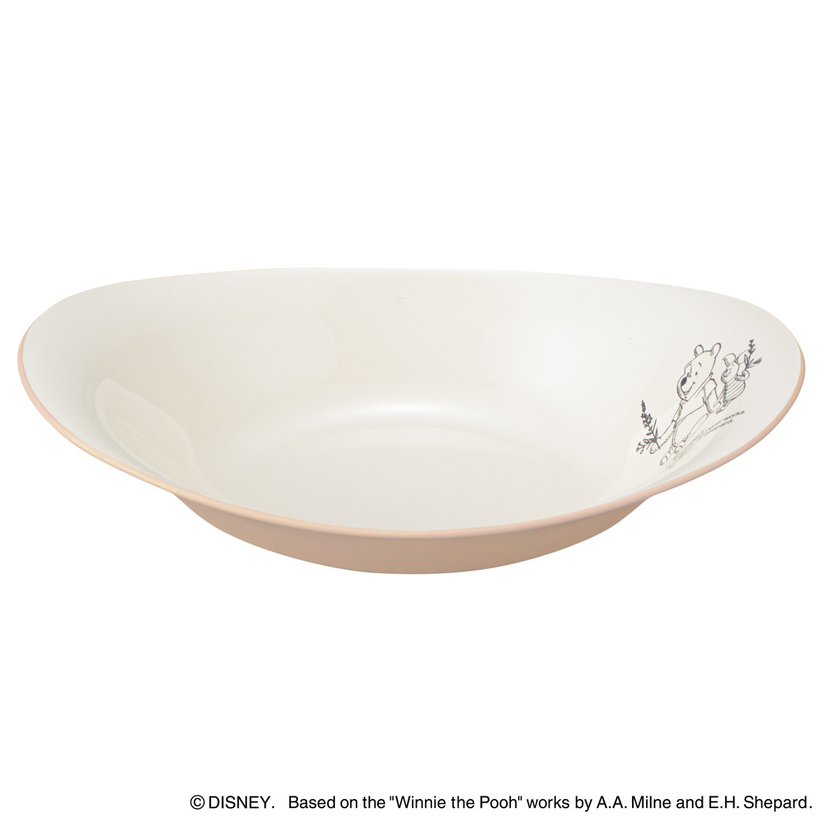 カレーパスタ皿 Pooh Bee 抗菌 くまのプーさん ( BPAフリー 日本製 電子レンジ対応 食洗機対応 プーさん ピグレット カレー皿 パスタ皿 プレート お皿 皿 おしゃれ かわいい ディズニー キャラクター 深皿 中皿 カレー パスタ ) 【グレージュ】 グレージュ