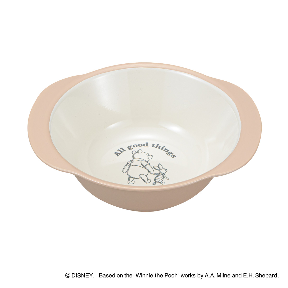 ボウル Pooh Bee 抗菌 くまのプーさん ( BPAフリー 日本製 電子レンジ対応 食洗機対応 プーさん ピグレット 鉢 器 うつわ おしゃれ かわいい ディズニー キャラクター スープ サラダ スープボウル 持ち手付き ) 【グレージュ】 グレージュ