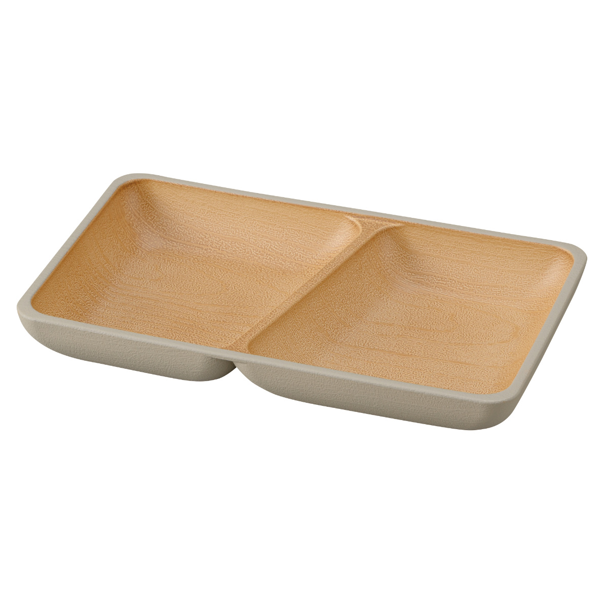 プレート earth color 抗菌 スクエア S ( BPAフリー 日本製 電子レンジ対応 食洗機対応 ランチプレート 皿 お皿 仕切り皿 ランチ皿 おしゃれ かわいい 軽い 割れにくい 2つ仕切り 21.5cm 子ども 介護 抗菌加工 木目調 ) 【オリーブ】 オリーブ