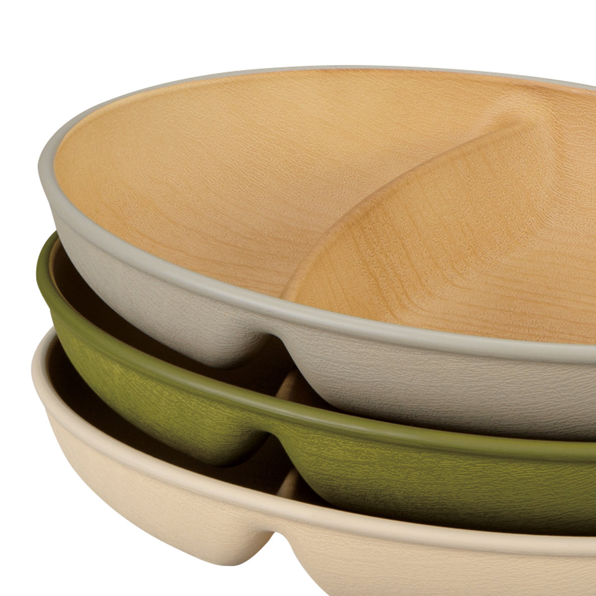 ランチプレート earth color 抗菌 小判 ランチ 4枚入 ( BPAフリー 電子レンジ対応 食洗機対応 日本製 プレート お皿 皿 24.5cm おしゃれ かわいい シンプル 仕切り皿 ランチ皿 ワンプレート 軽い 割れにくい 丈夫 2つ仕切り )