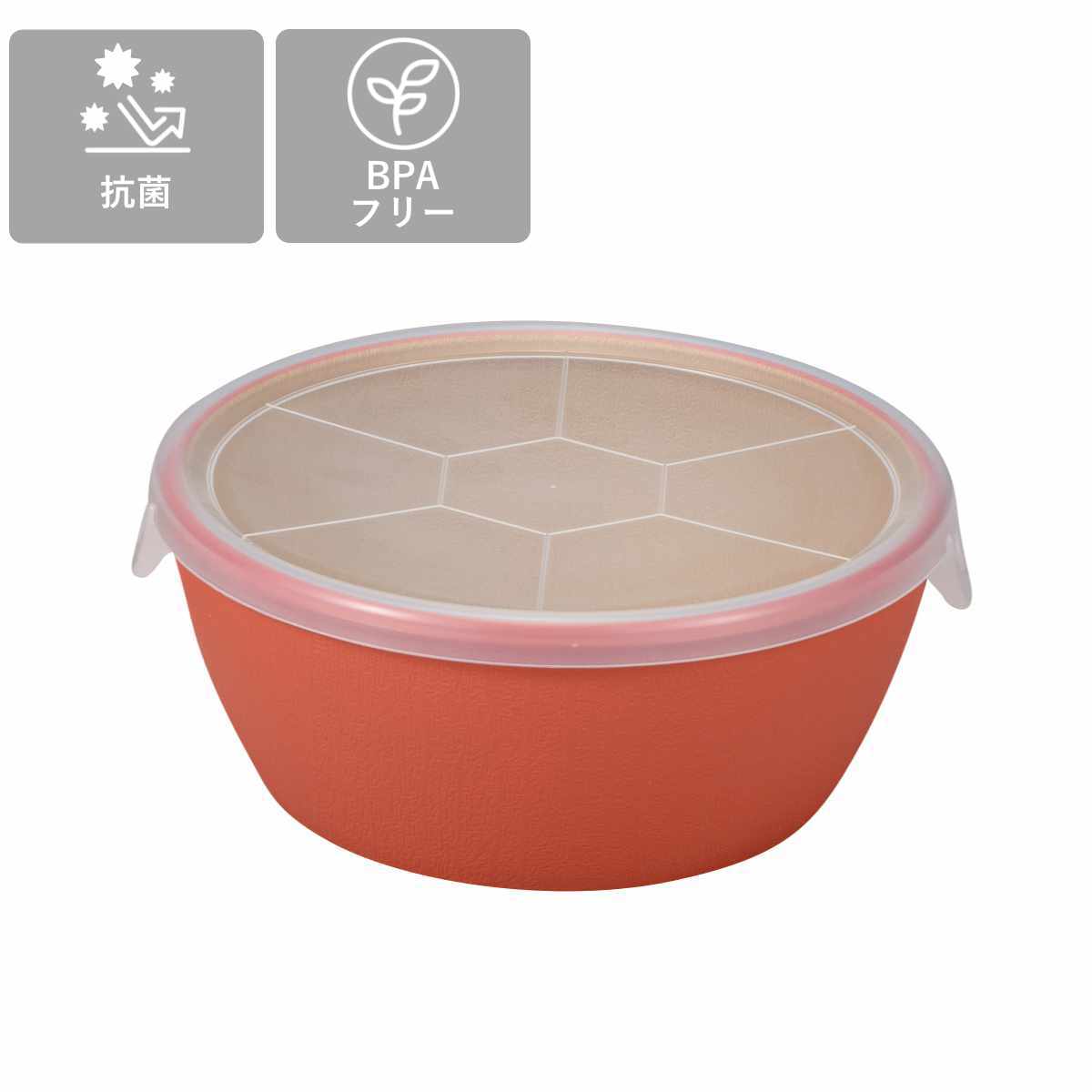 ボウル earth color ラップフリーボウル 3個入 ( BPAフリー 日本製 抗菌 電子レンジ対応 食洗機対応 ふた付き 保存容器 おしゃれ かわいい 軽い 割れにくい つくり置き 抗菌加工 アースカラー 木目調 )