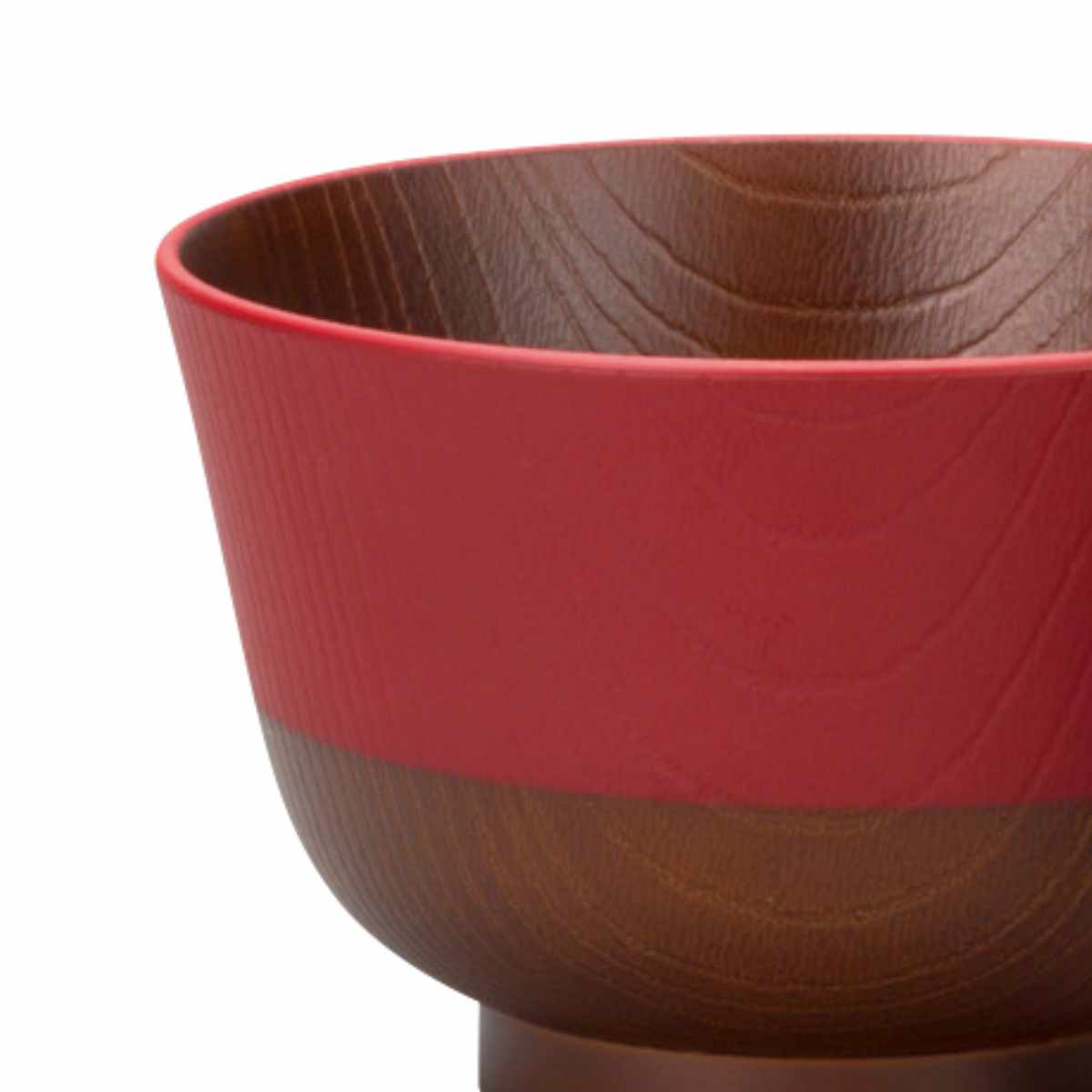 汁椀 日本伝統色 黒/朱 2個入 ( 電子レンジ対応 食洗機対応 BPAフリー 日本製 碗 お椀 味噌汁碗 おしゃれ 軽い 割れにくい 味噌汁 スープ 国産 大人 子ども 木目調 )