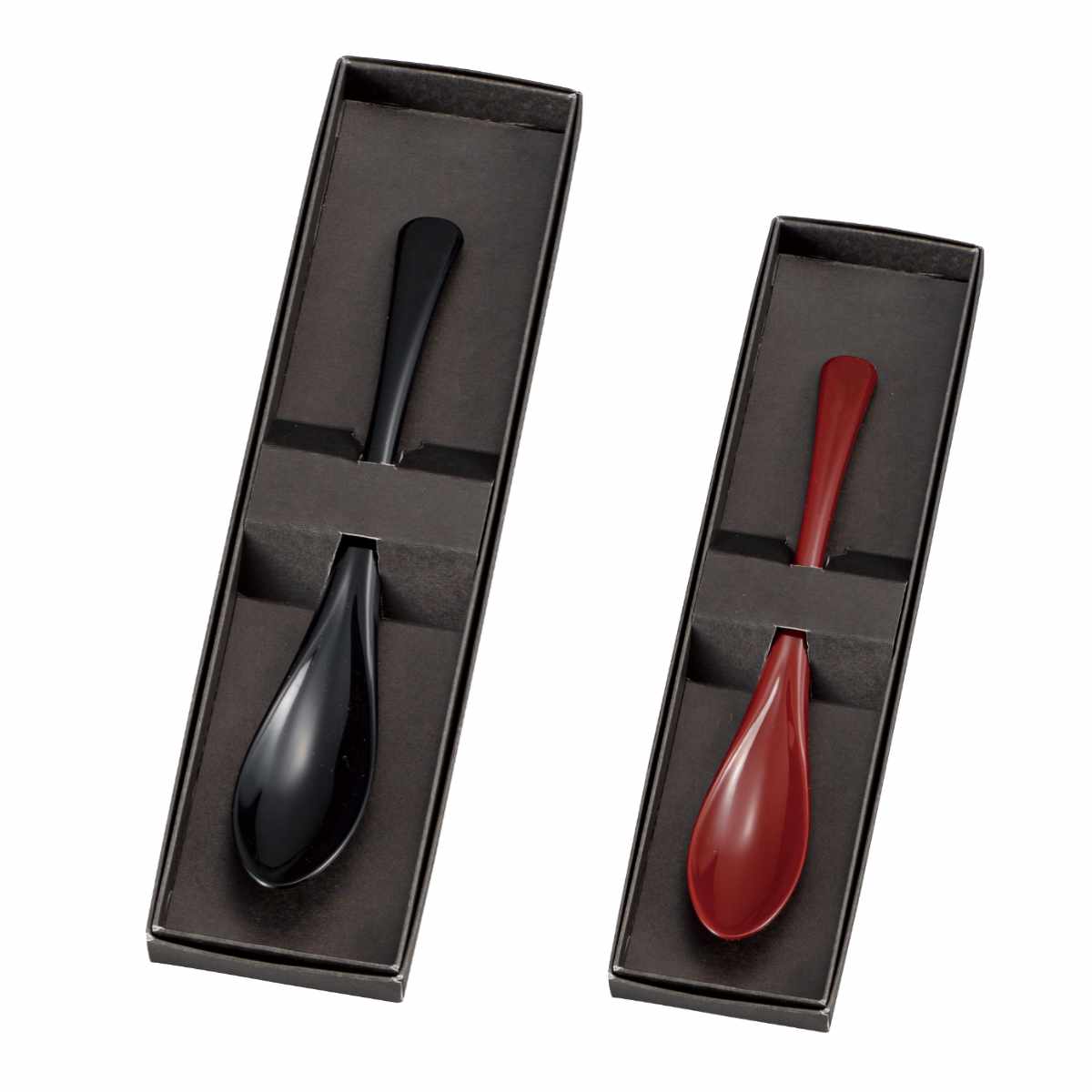 スプーン 味わい 1本入 ( 日本製 カトラリー 和 マルチスプーン プラスチック おしゃれ 国産 スリム ボックス入り 贈り物 父の日 母の日 敬老の日 箱入り ) 【黒】