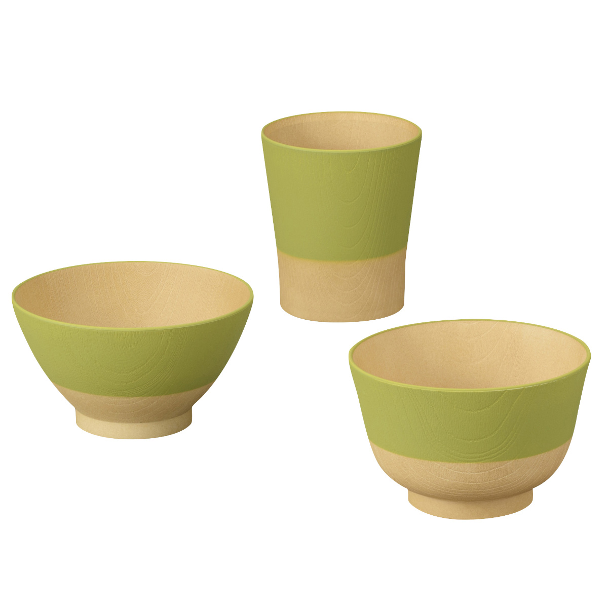 茶碗 汁椀 コップ やさしい彩り むつみ揃 3点セット ( 電子レンジ対応 食洗機対応 BPAフリー 抗菌 キッズ 子ども 子供 飯椀 カップ 日本製 おしゃれ かわいい シンプル お茶碗 お椀 味噌汁碗 ご飯 味噌汁 スープ ) 【キナリ】 キナリ