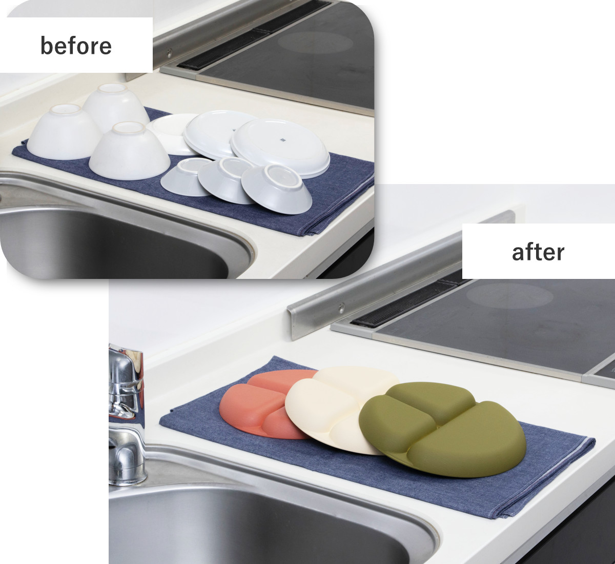 ランチプレート earth color 抗菌 S ( 電子レンジ対応 食洗機対応 BPAフリー 日本製 皿 お皿 プレート 子供 子ども キッズ おしゃれ かわいい 仕切皿 ランチ皿 お子様ランチ 3つ仕切り ワンプレート 木目調 抗菌加工 ) 【グレー】 グレー