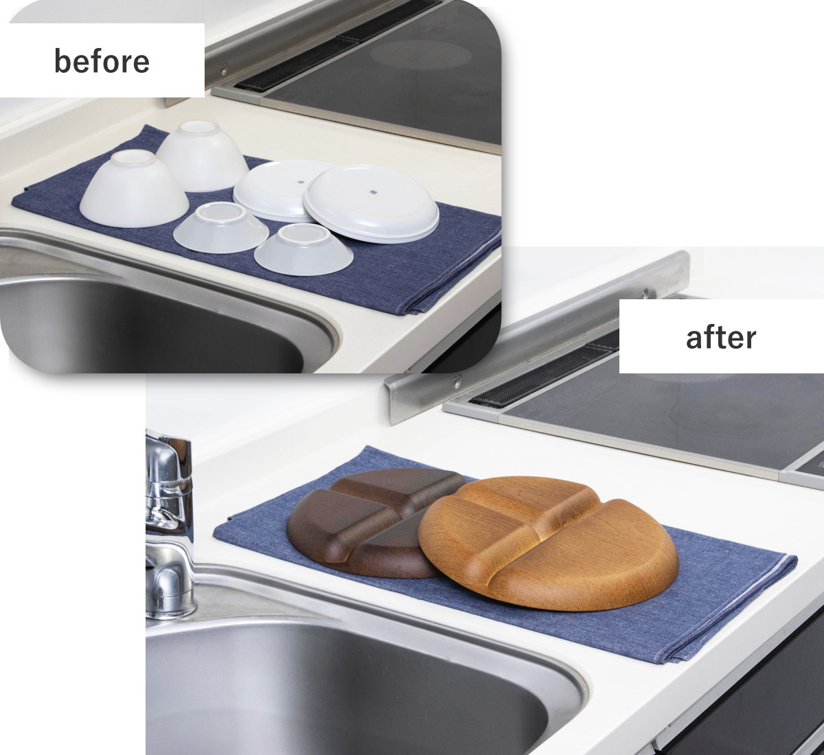 ランチプレート Woody ( 電子レンジ対応 食洗機対応 日本製 BPAフリー 木目調 お皿 皿 ランチ皿 仕切り皿 おしゃれ かわいい シンプル 軽い 割れにくい 子ども 介護 丸 ラウンド 3つ仕切り ) 【オーバルブラウン】 オーバルブラウン