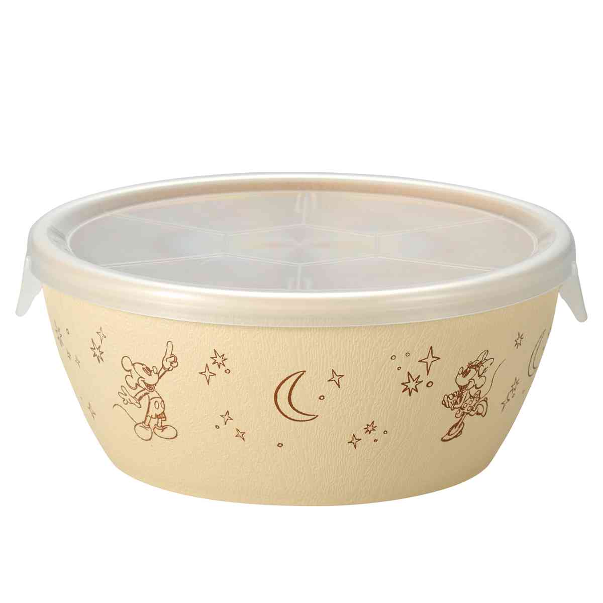 保存容器 500ml 抗菌保存容器 ディズニー ミッキー BPAフリー ( 容器 保存 日本製 電子レンジ対応 食洗機対応 ミッキーマウス 食品保存 丸 ストッカー フードストッカー キャニスター キャラクター 軽い 割れにくい 作り置き ) 【アイボリー】 アイボリー