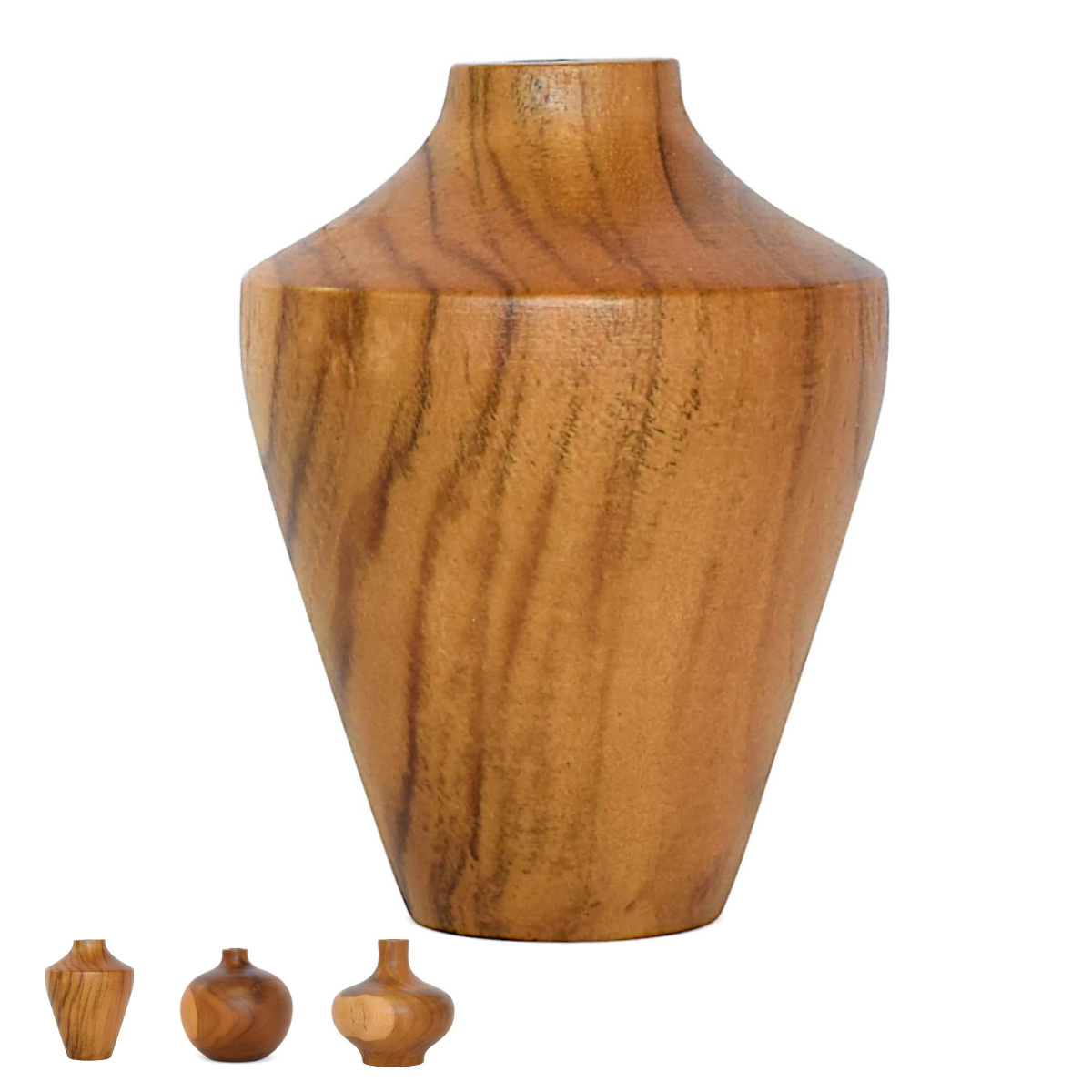 花瓶 KAKI ハナビン マホガニー・チーク ( 花ビン 花びん 花器 フラワーベース フラワー 花 飾る 花入れ 天然木 木製 木 おしゃれ 一輪挿し ガラス管付き ) 【TSUBO】