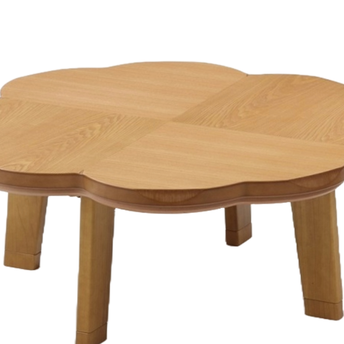 こたつテーブル 継ぎ脚 100×100cm ニュークローバー ( こたつ テーブル リビングテーブル ローテーブル クローバー型 高さ調節 36.5cm 40.5cm 継ぎ足 コタツ 天然木 木製 日本製 1年中 使える 座卓 おしゃれ ハロゲンヒーター )