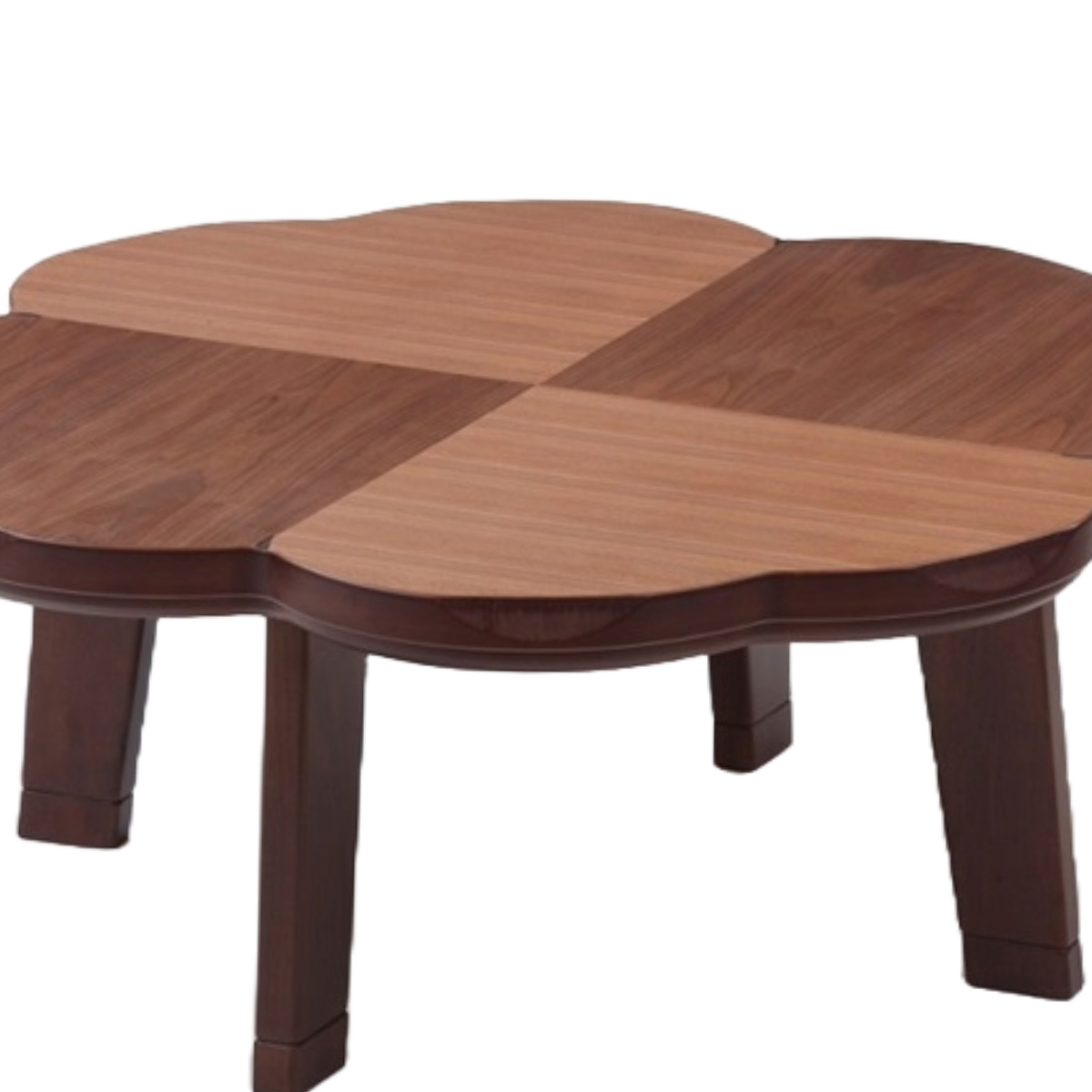 こたつテーブル 継ぎ脚 100×100cm ウォールナット ニュークローバー ( こたつ テーブル リビングテーブル ローテーブル 高さ調節 36.5cm 40.5cm 継ぎ足 コタツ 天然木 木製 日本製 1年中 使える 座卓 おしゃれ ハロゲンヒーター )