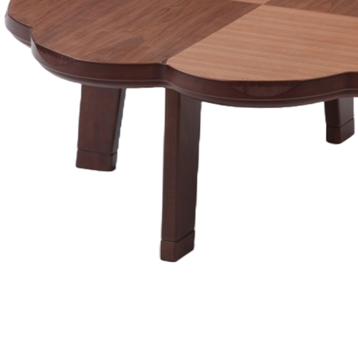 こたつテーブル 継ぎ脚 100×100cm ウォールナット ニュークローバー ( こたつ テーブル リビングテーブル ローテーブル 高さ調節 36.5cm 40.5cm 継ぎ足 コタツ 天然木 木製 日本製 1年中 使える 座卓 おしゃれ ハロゲンヒーター )