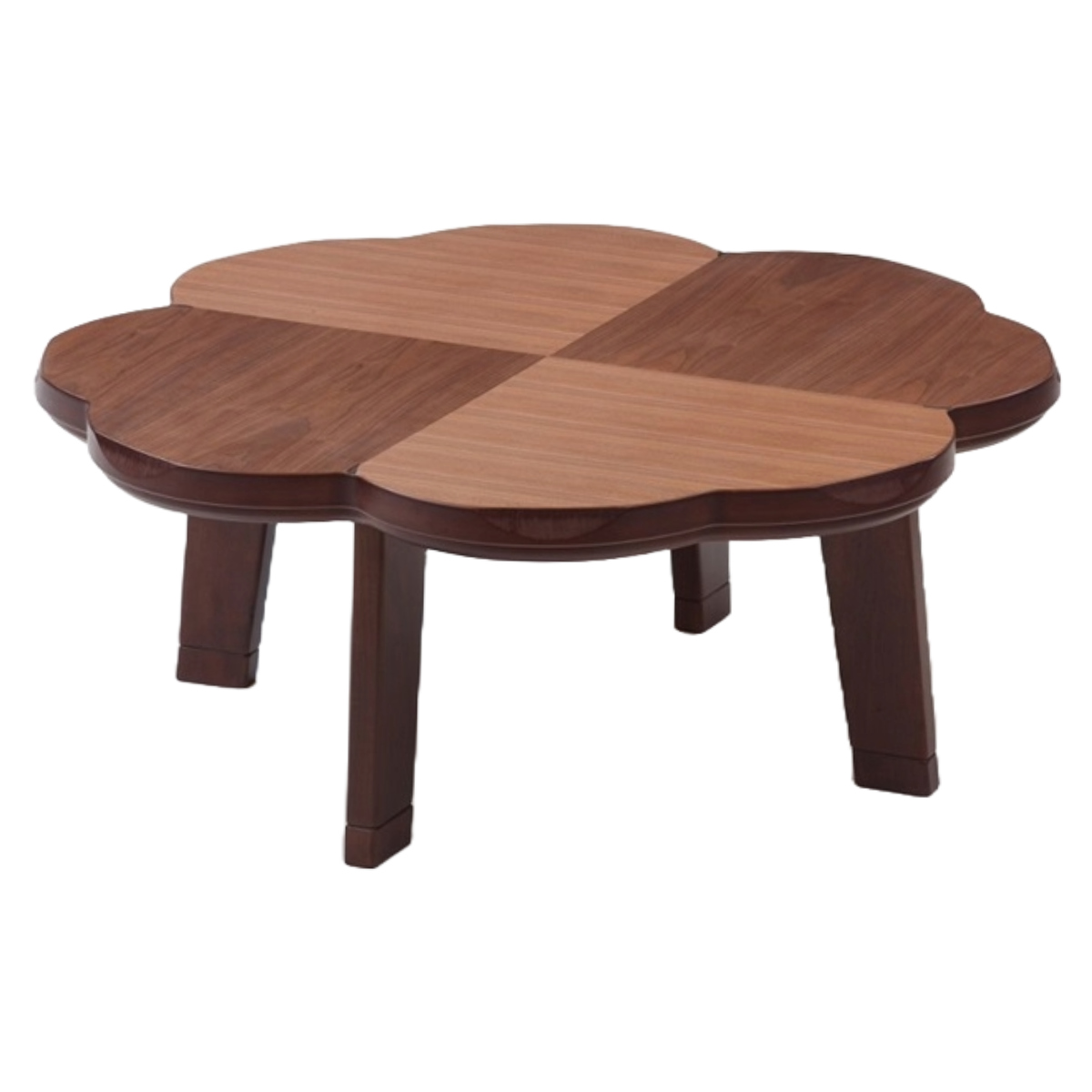 こたつテーブル 継ぎ脚 100×100cm ウォールナット ニュークローバー ( こたつ テーブル リビングテーブル ローテーブル 高さ調節 36.5cm 40.5cm 継ぎ足 コタツ 天然木 木製 日本製 1年中 使える 座卓 おしゃれ ハロゲンヒーター )