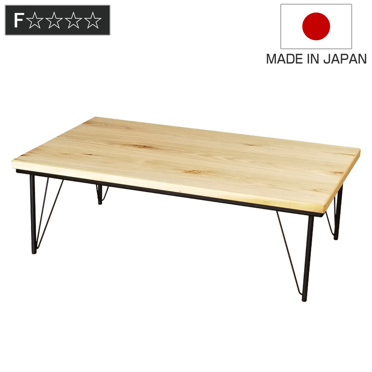 こたつテーブル 幅120cm アイアン脚 デルタ （ こたつ テーブル リビングテーブル ローテーブル 長方形 アイアン コタツ 天然木 木製 日本製 リビング 1年中 使える 座卓 おしゃれ スタイリッシュ ハロゲンヒーター ）