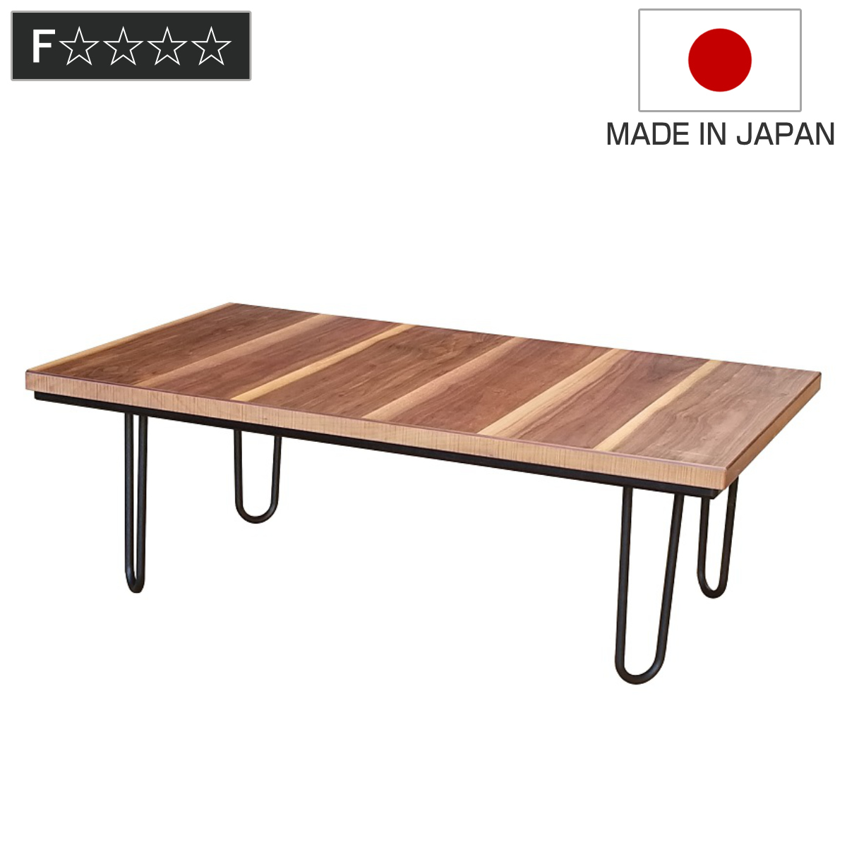 こたつテーブル 幅120cm アイアン脚 ドリームU ( こたつ テーブル リビングテーブル ローテーブル 長方形 アイアン コタツ 天然木 木製 日本製 リビング 1年中 使える 座卓 おしゃれ スタイリッシュ ハロゲンヒーター )