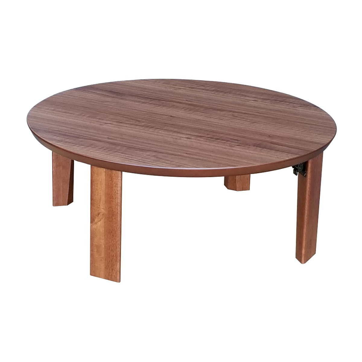 ローテーブル 折りたたみ 円型 直径90cm 座卓マロン ( テーブル 天然木 木製 折り畳み 丸 円形 完成品 折れ脚 リビングテーブル センターテーブル 日本製 ウォールナット 机 ちゃぶ台 折りたたみテーブル おしゃれ 食卓 和風 ) 【ブラウン】 ブラウン