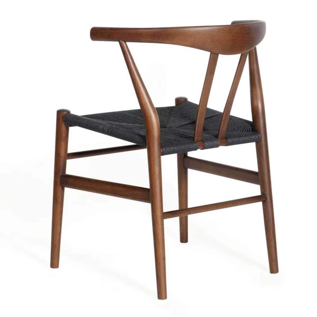 ダイニングチェア 座面高44cm リボーンチェア お掃除ロボット対応 ペーパーコード ビーチ ブラウン塗装 ( リプロダクト デザイナーズチェア チェア Yチェア 椅子 食卓 背もたれ 天然木 ブラウン 北欧 無垢材 曲木 ) 【ブラック】 ブラック