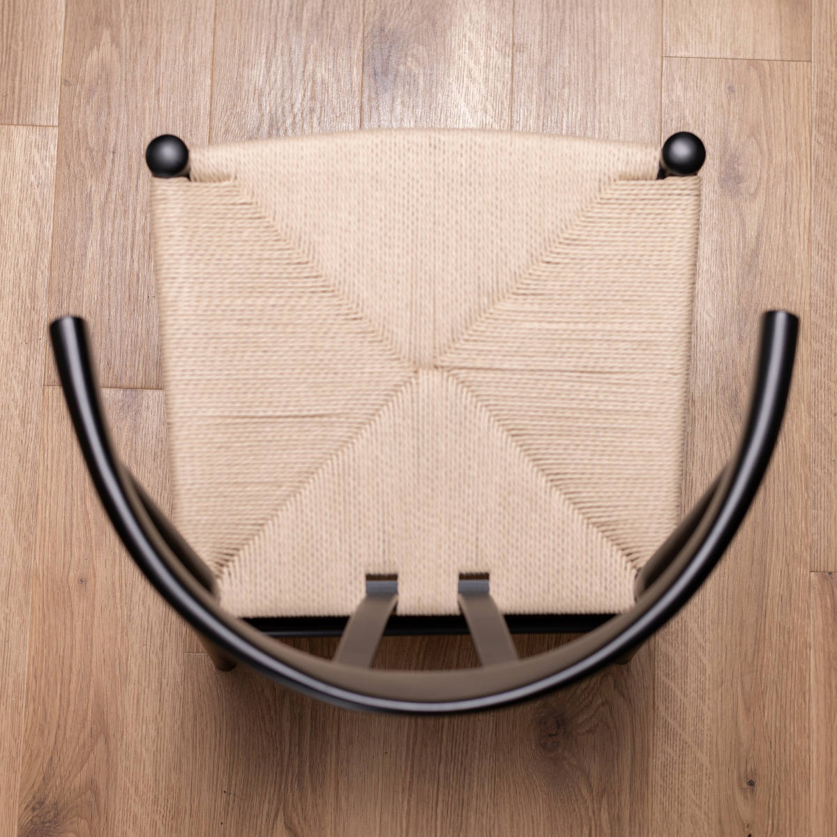 ダイニングチェア 座面高44cm リボーンチェア お掃除ロボット対応 ペーパーコード ビーチ ブラック塗装 ( リプロダクト デザイナーズチェア チェア Yチェア 椅子 食卓 背もたれ 天然木 ブラック 黒 北欧 無垢材 曲木 ) 【ブラック】 ブラック