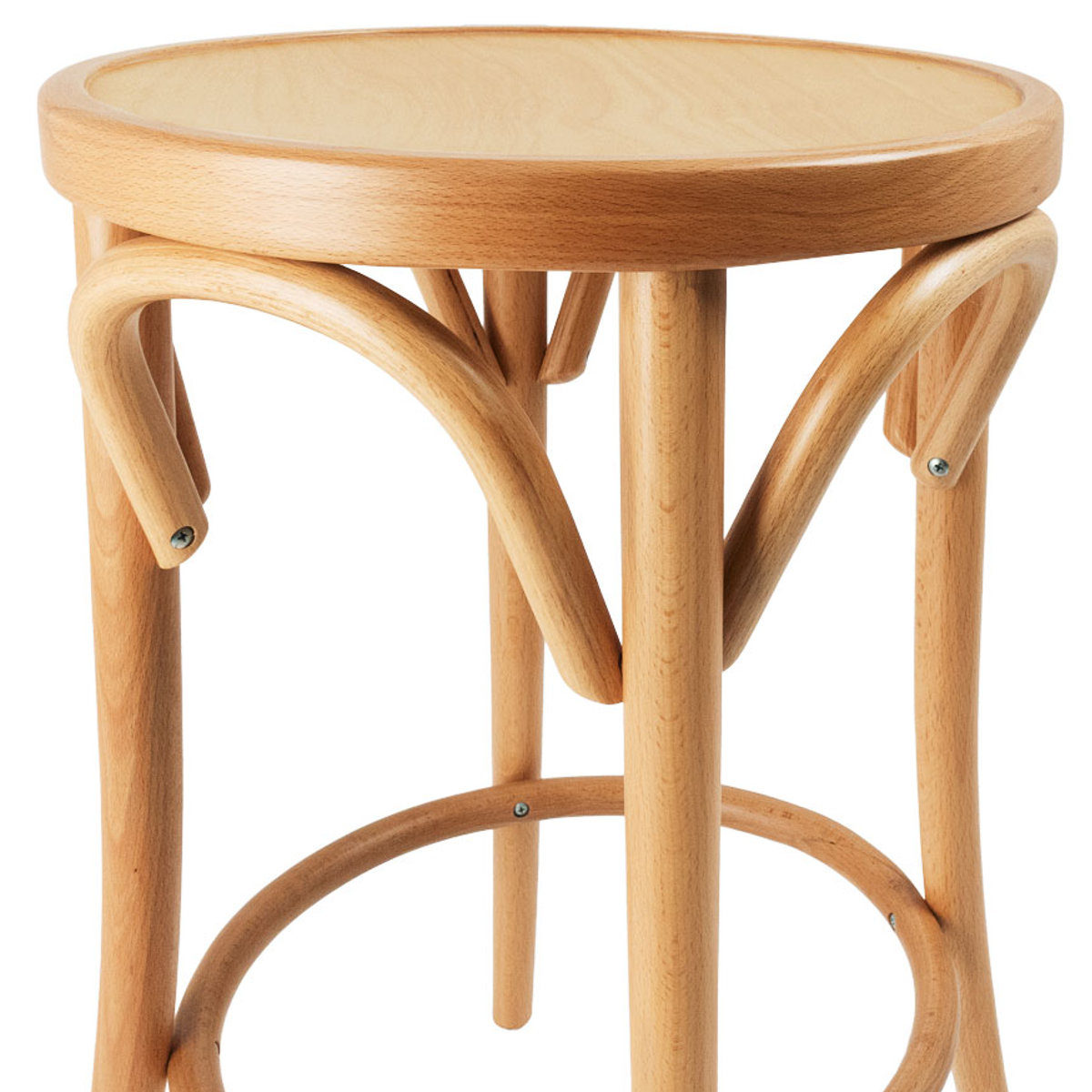 スツール 高さ65cm 曲木チェア アルト ( チェア チェアー 木製 天然木 1人掛け イス 椅子 いす 腰掛け ベントウッドチェア 丸 曲線 来客用 キッチン 玄関 背もたれなし 円形 完成品 おしゃれ 丸椅子 ) 【ブラウン】 ブラウン