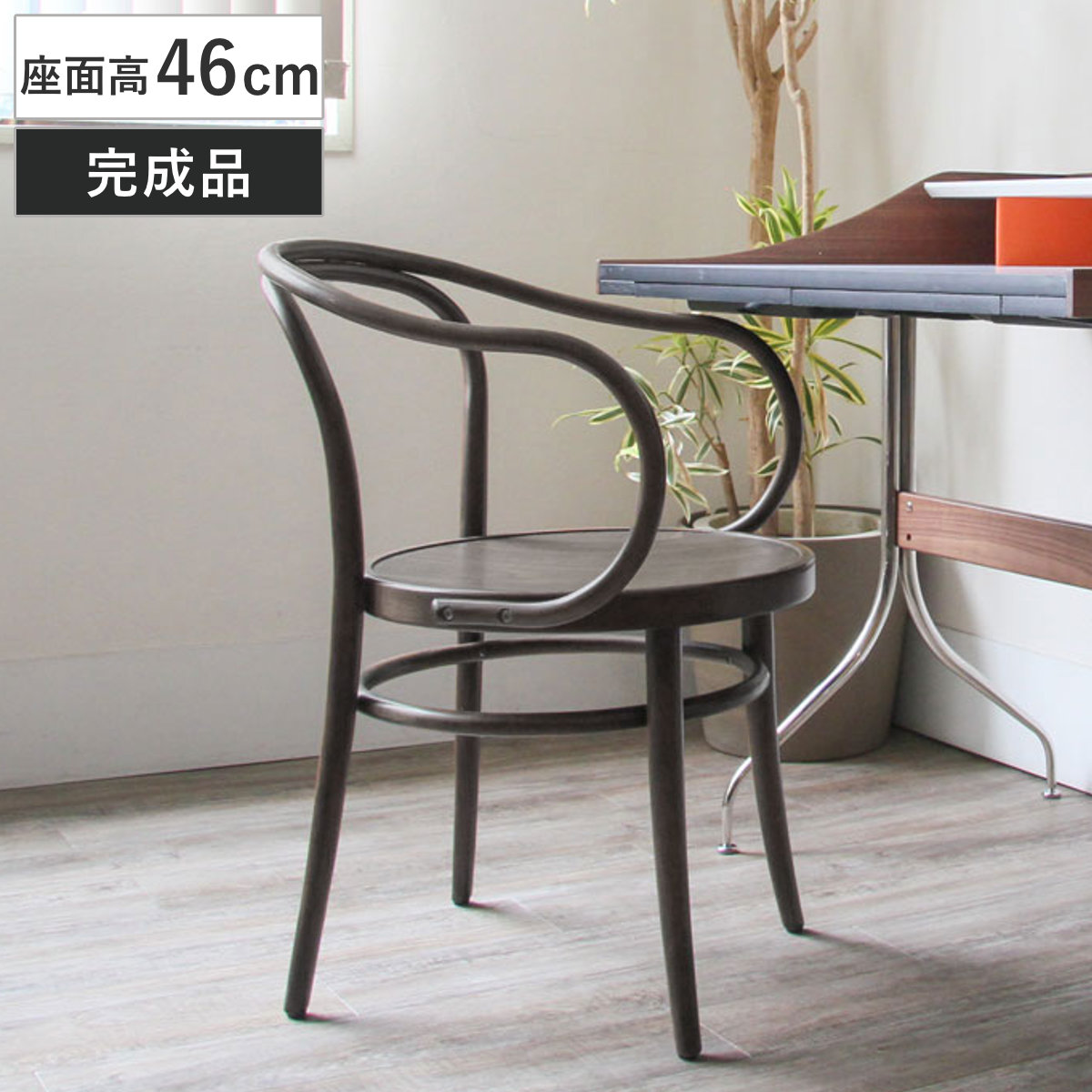 ダイニングチェア 座面高46cm 曲木チェア ルネ ( 食卓椅子 チェア ダイニング イス 椅子 木製 天然木 曲木 チェアー 完成品 食卓 リビング おしゃれ ダイニングチェアー リビングチェア 肘掛け 木製椅子 )