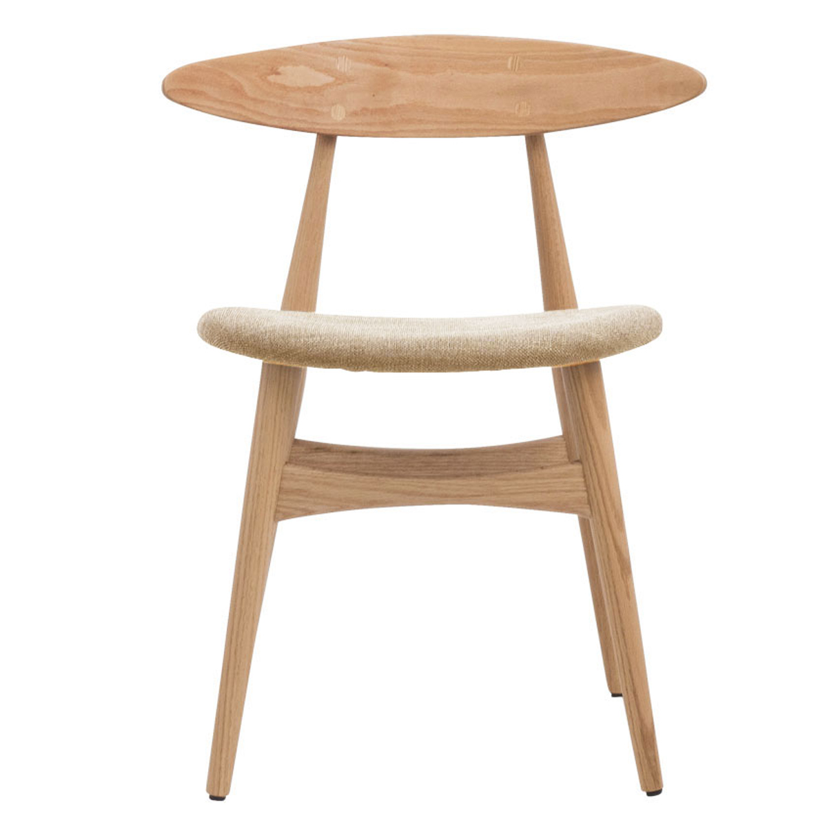 ダイニングチェア 座面高47cm レッドオーク 1542 ( チェア ダイニング イス 椅子 食卓椅子 完成品 木製 天然木 肘なし 背もたれ アーチ形状 ファブリック チェアー いす 食卓 リビング 木製椅子 リビングチェア ) 【ベージュ】 ベージュ