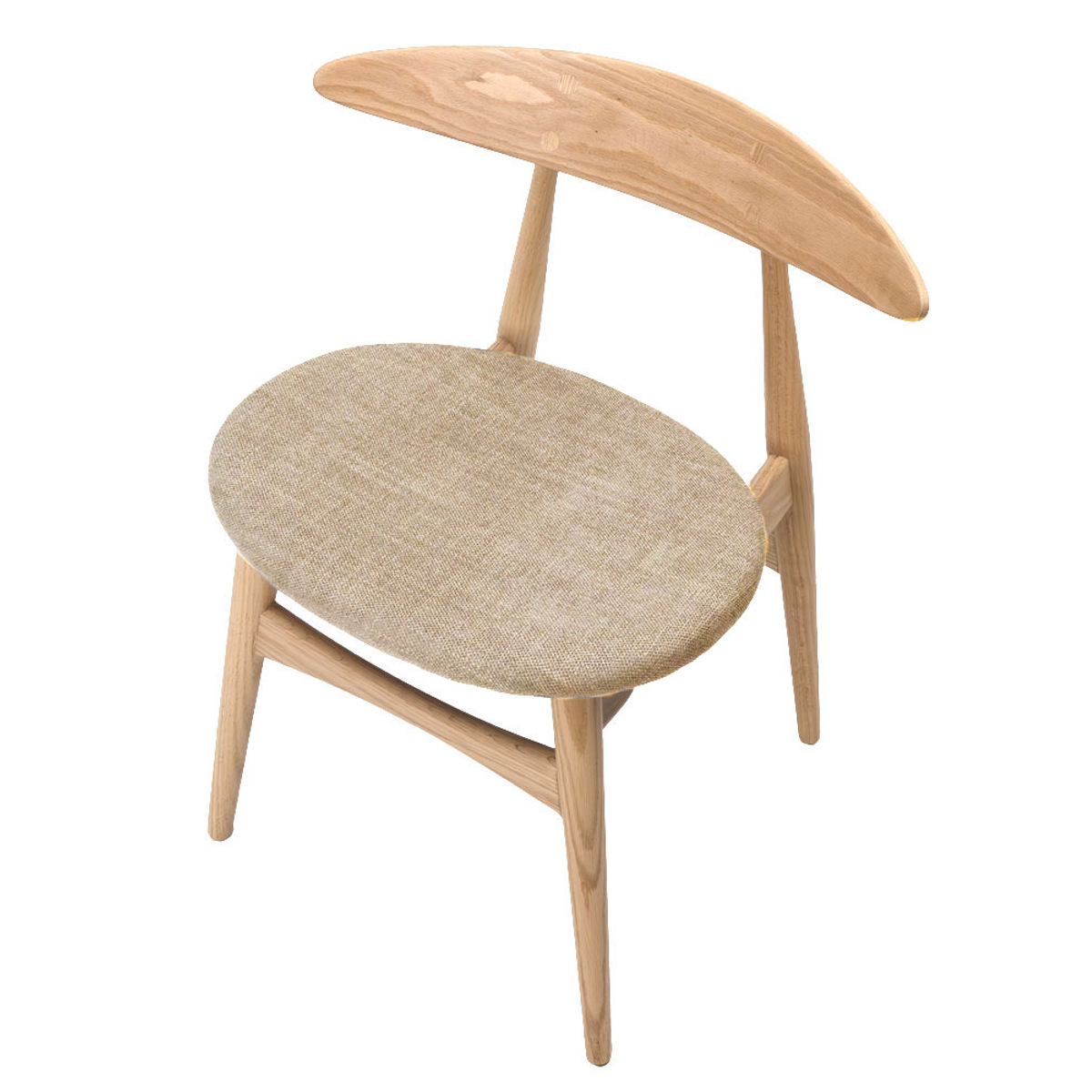 ダイニングチェア 座面高47cm レッドオーク 1542 ( チェア ダイニング イス 椅子 食卓椅子 完成品 木製 天然木 肘なし 背もたれ アーチ形状 ファブリック チェアー いす 食卓 リビング 木製椅子 リビングチェア ) 【ベージュ】 ベージュ