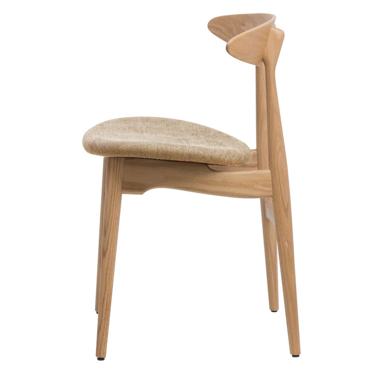 ダイニングチェア 座面高47cm レッドオーク 1542 ( チェア ダイニング イス 椅子 食卓椅子 完成品 木製 天然木 肘なし 背もたれ アーチ形状 ファブリック チェアー いす 食卓 リビング 木製椅子 リビングチェア ) 【ベージュ】 ベージュ